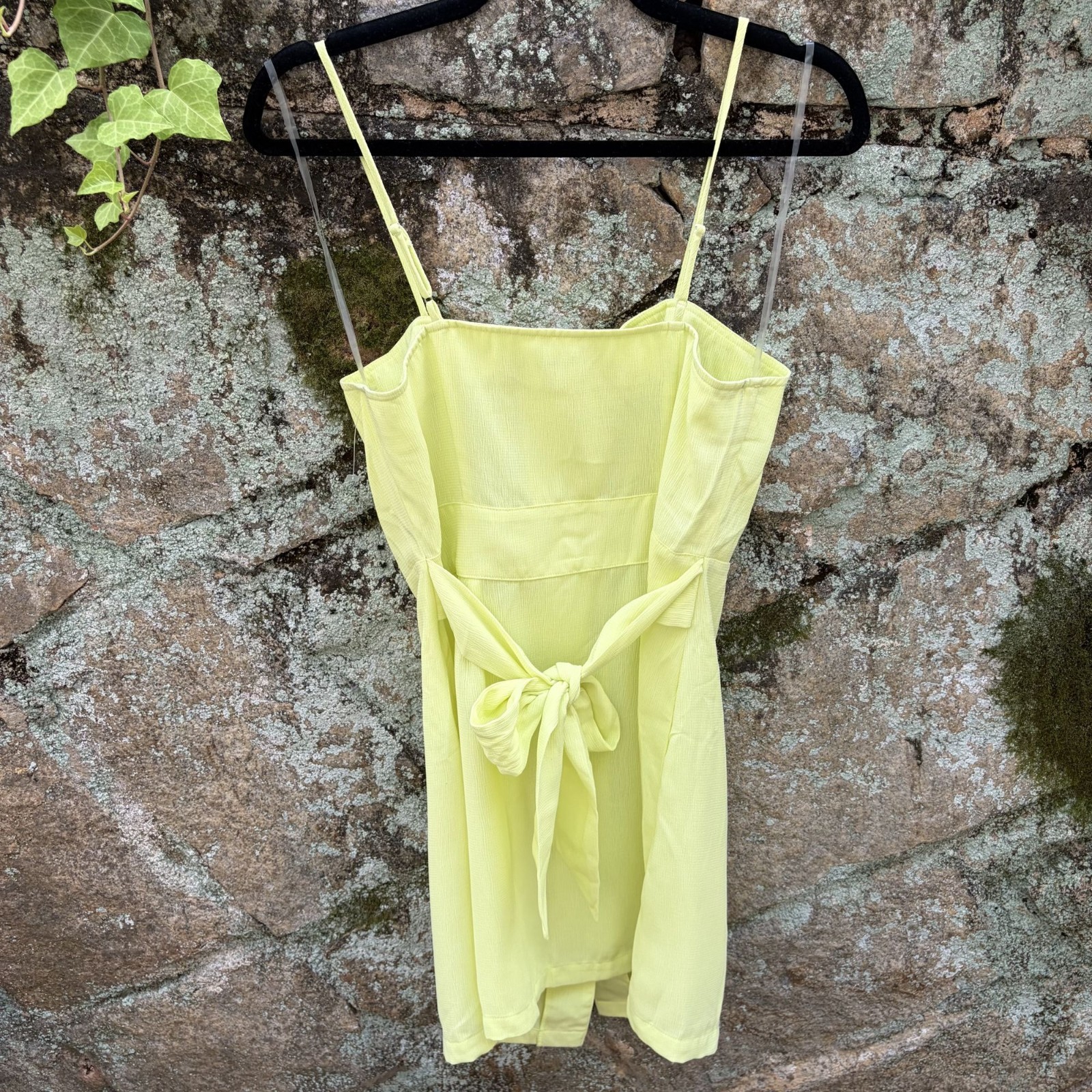 Miken Swim Button Front Swim Cover Mini Dress Medium Tie Festival Yellow NEW