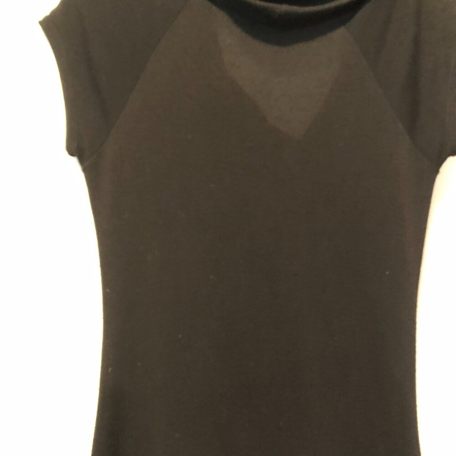 Bella D Black Sweater Dress with Attached Black Belt at Hips Stretch Sz L