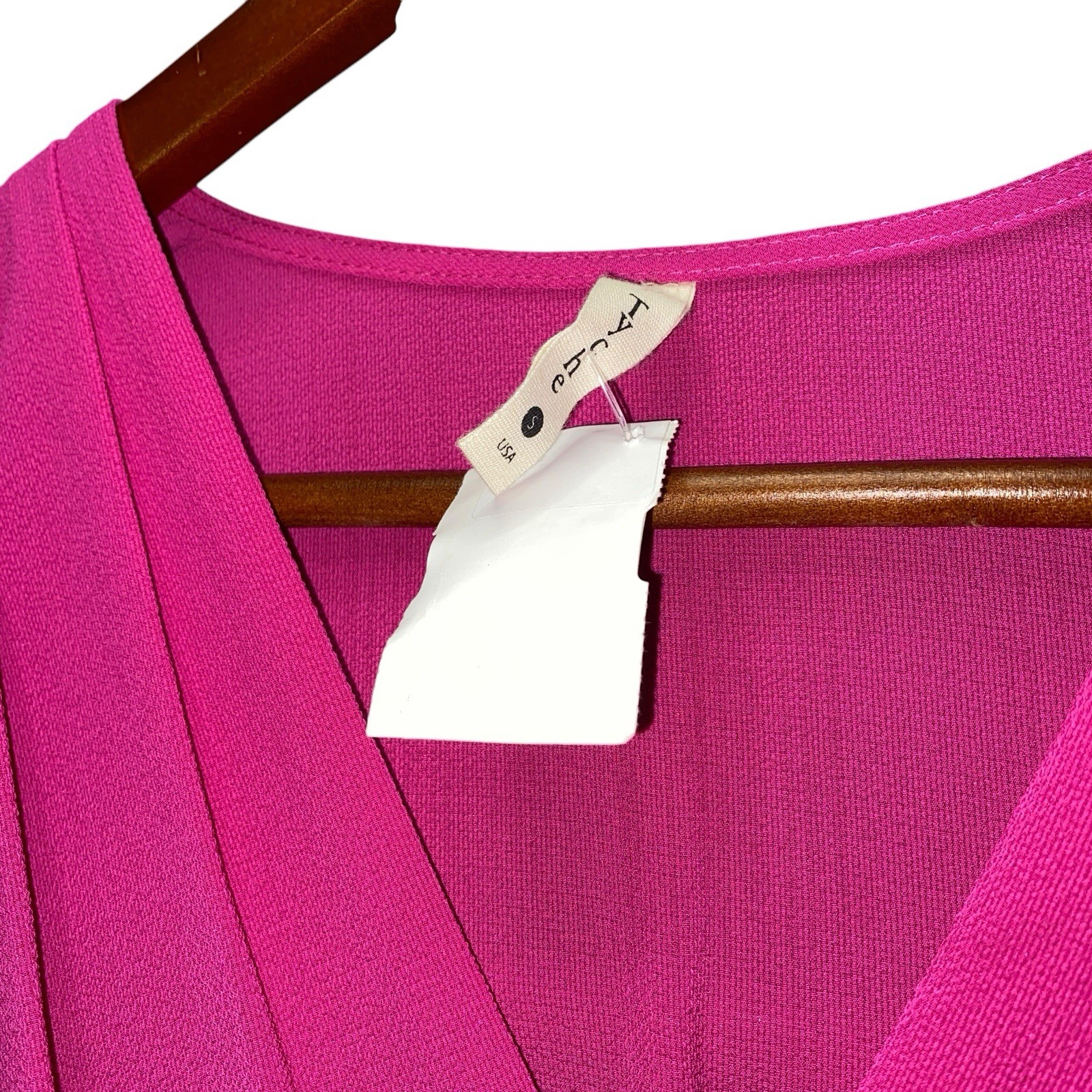 NEW Tyche Fuchsia V-Neck Bodice Evening Date Event MIDI Dress Women’s Small