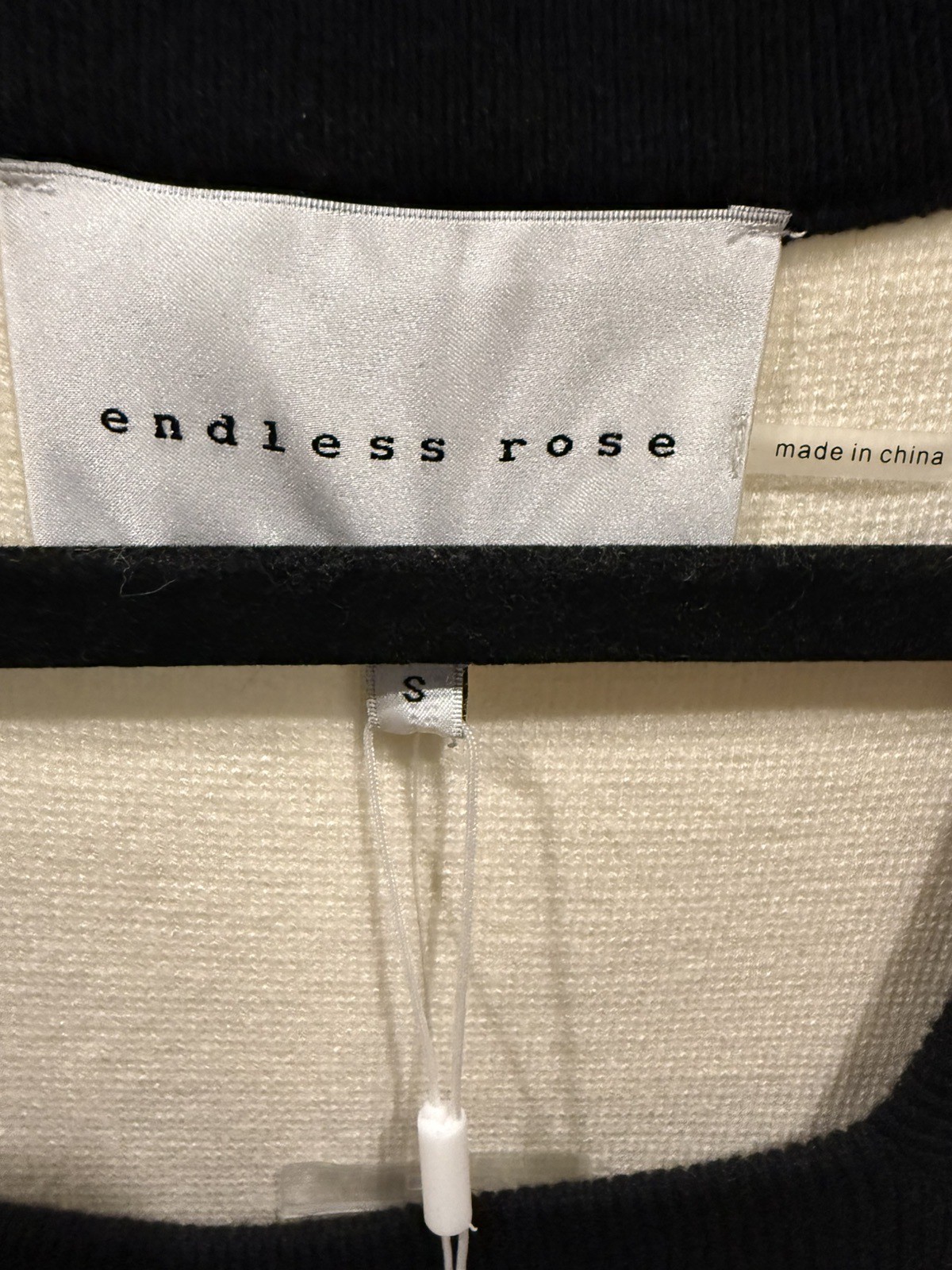 ENDLESS ROSE SQUARE NECK CONTRAST DRESS CREAM BLACK GOLD BUTTONS SIZE SMALL