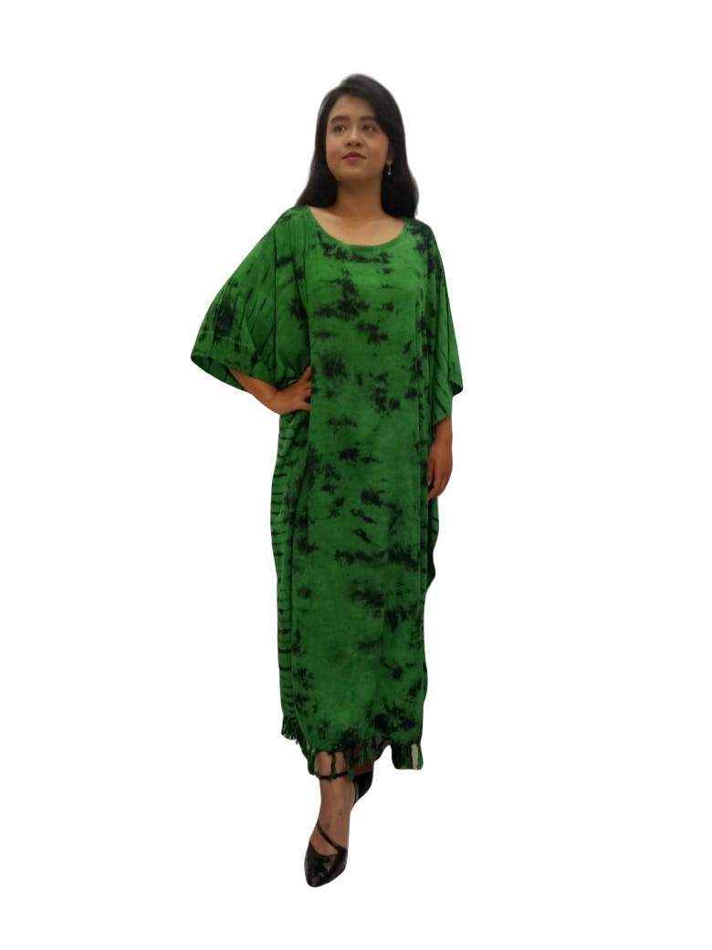 Chic Tye Dye Print Ladies Kaftan Long Ethnic Hand Made Vibrant Large Womens Cool