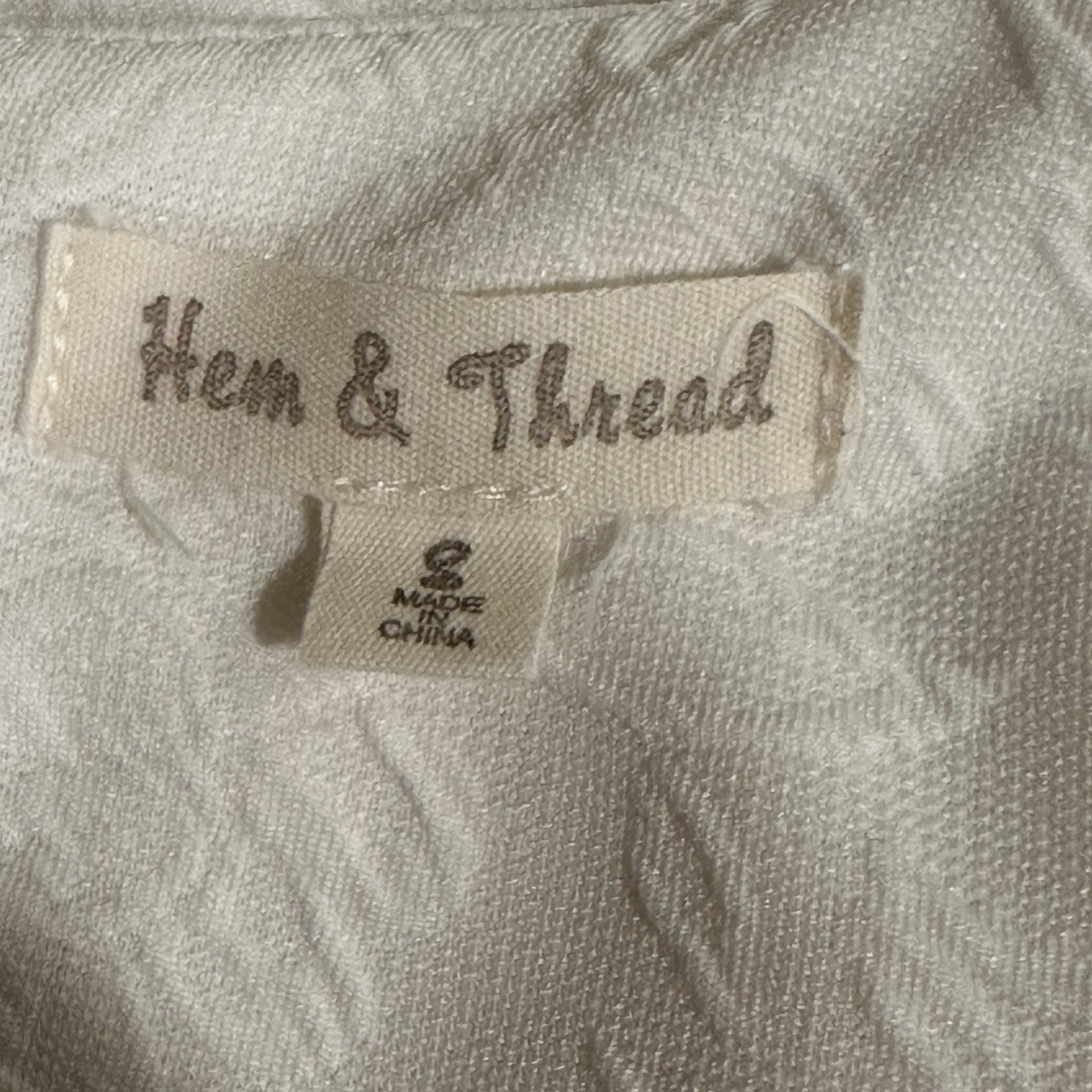 Hem & Thread White Jacquard Textured Fit & Flare Dress w/ Cutouts | Small