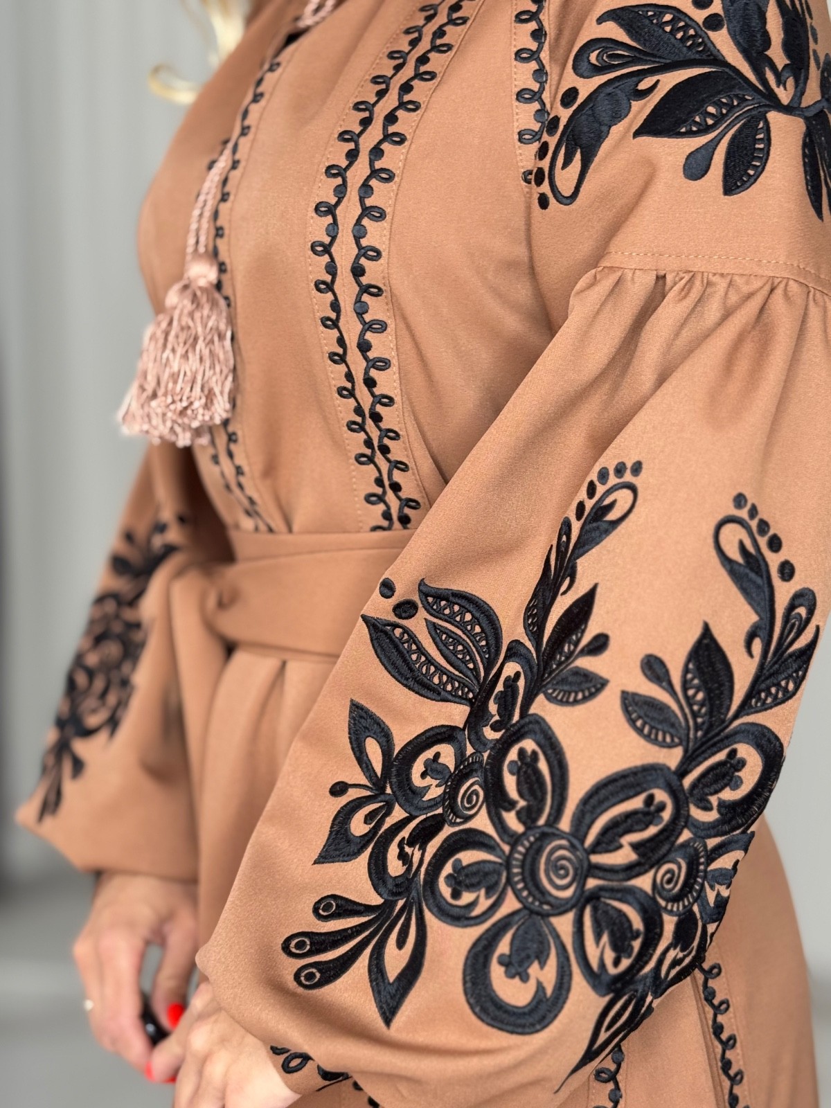 Luxury Ukrainian Embroidered Maxi Dress – Chervona Ruta
