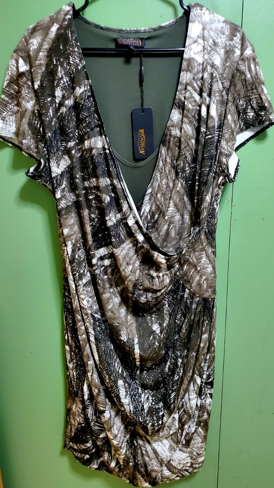 NWT PICADILLY Chive Short Sleeve Dress Size XL