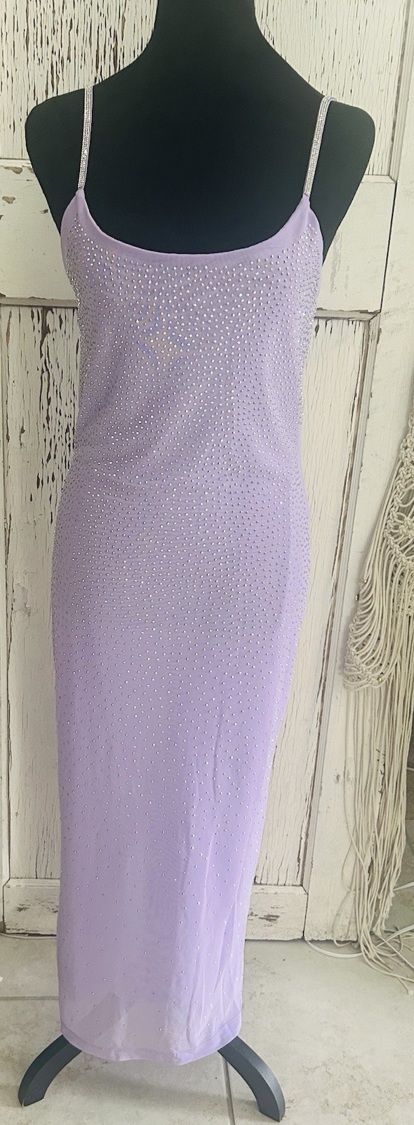 Iris Pink Sparkly Sequined Formal Low Back Evening Prom Dress Large