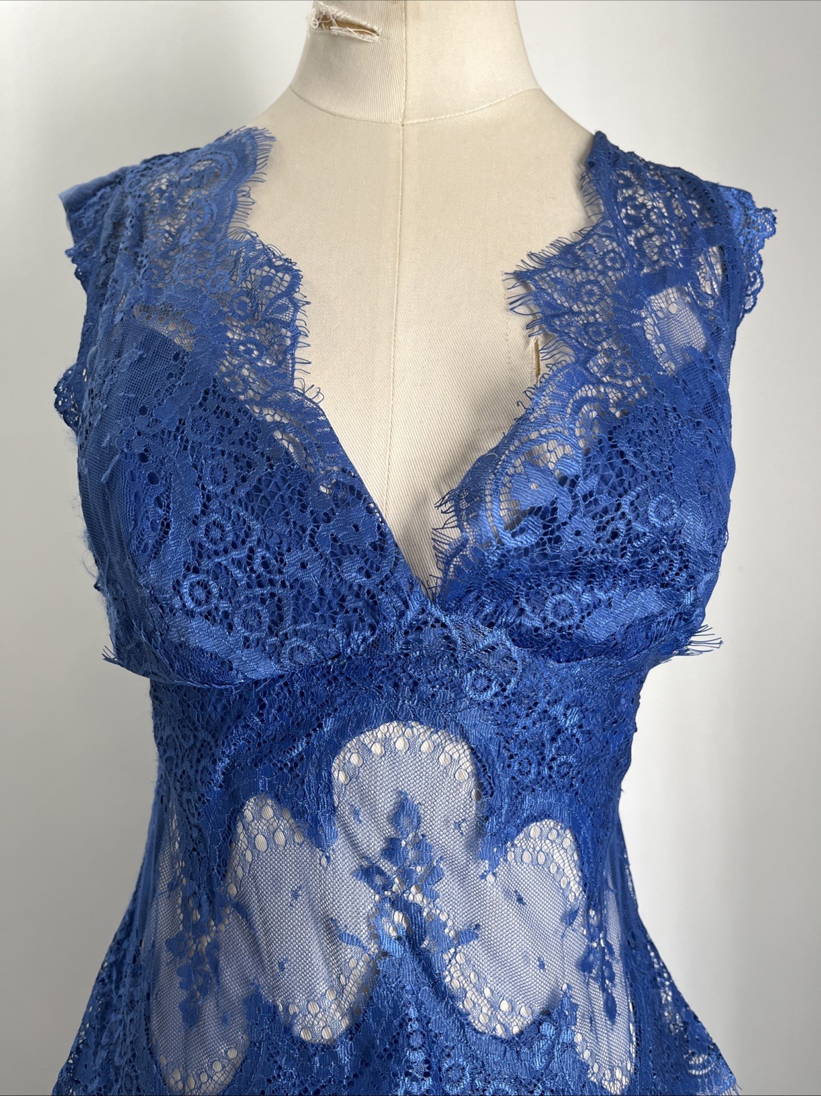 Third Form Women’s Visions Lace Floor Length Azure Blue Dress US Size 4