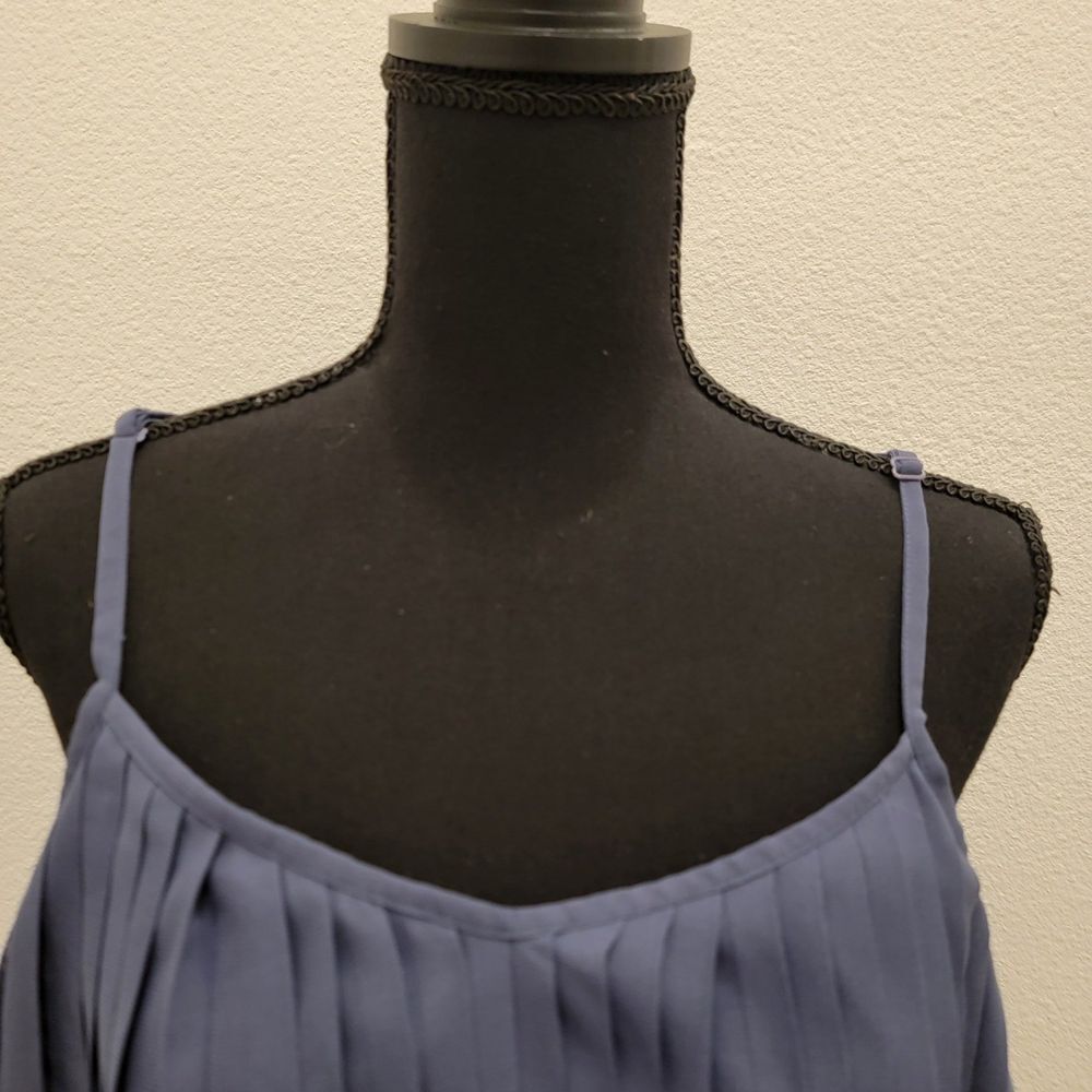 RVCA Pleated Overlay Maxi Dress Adjustable Strap Boho Summer Small Festival