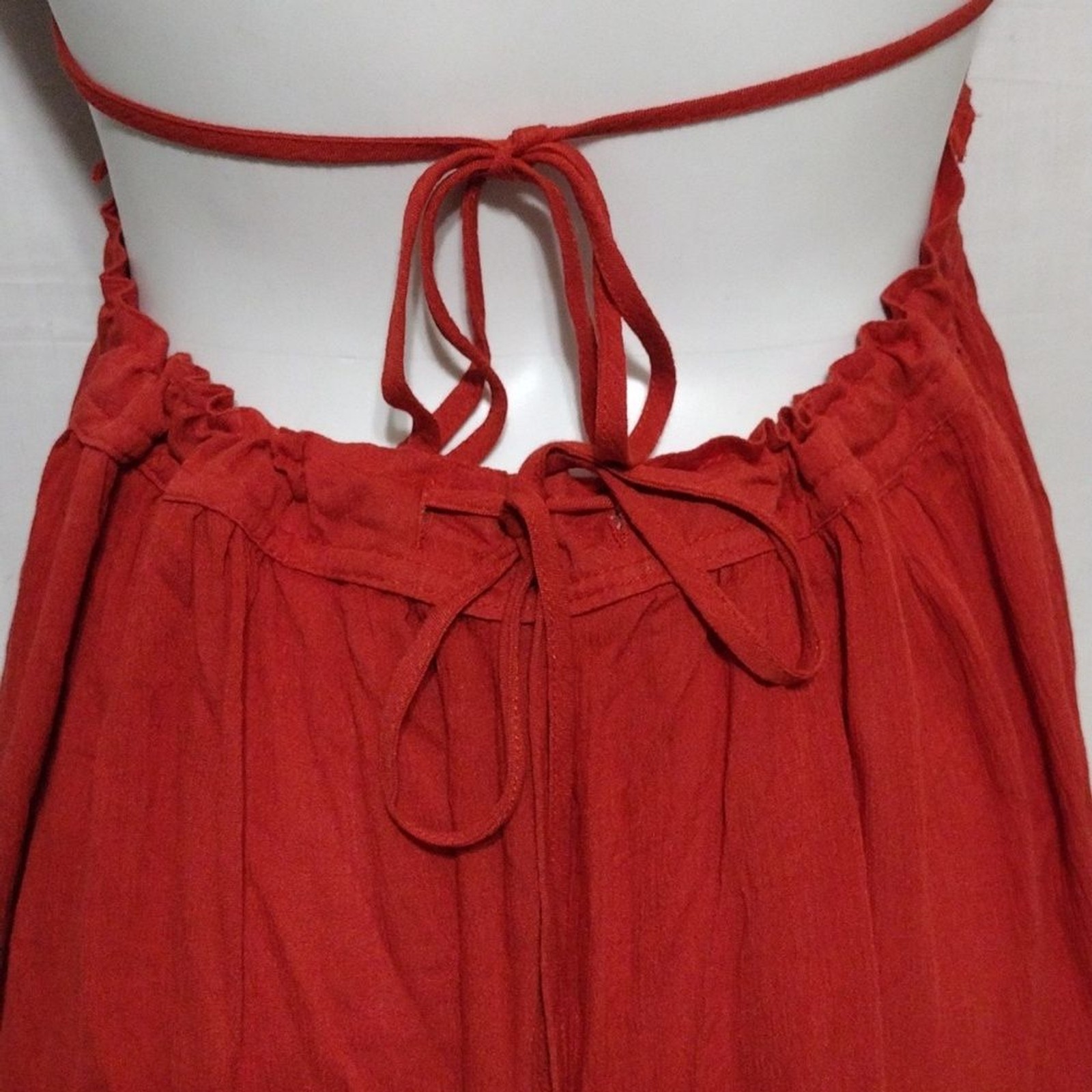Bohemian Halter Neck Plunge VNeck Open Back Tiered Mini Dress Medium Chic Trendy
