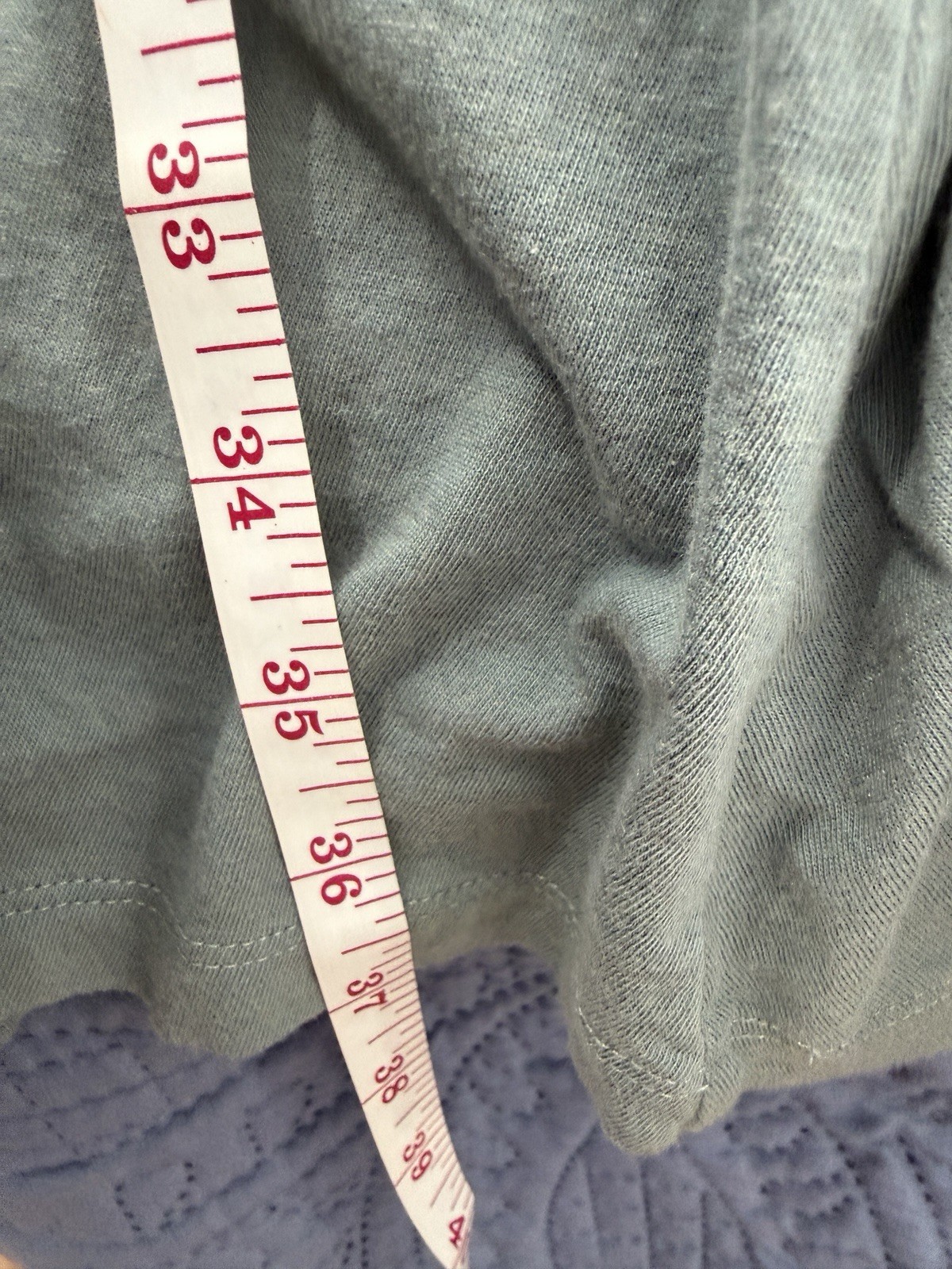 Soft Surroundings Soft Green M Cotton Modal Knit A-Line Knee V-Neck Long Sleeve