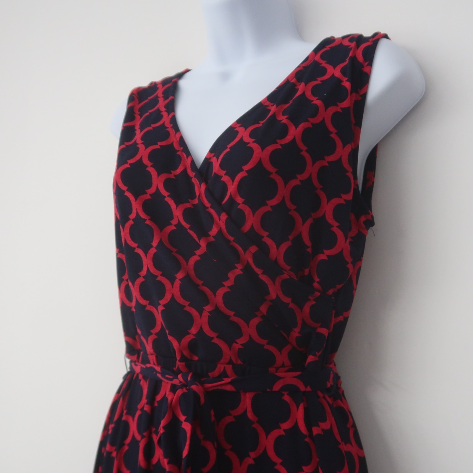 41 Hawthorne Faux Wrap Dress Size Medium Stretchy Knit Non Wrinkle Travel Mod