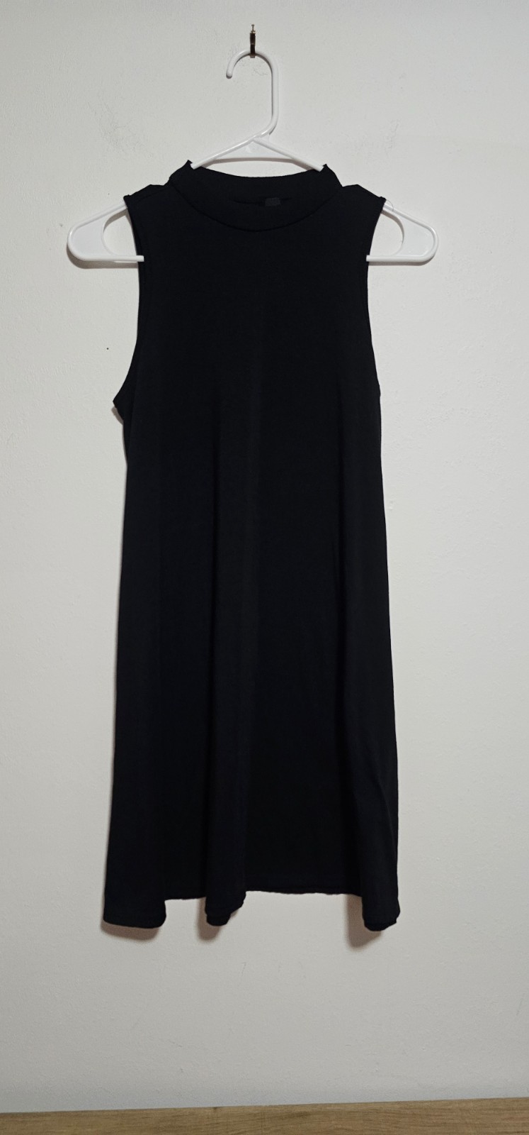 ING Black Modal Blend Dress Womens SZ S Sleeveless High Neck Spring Summer