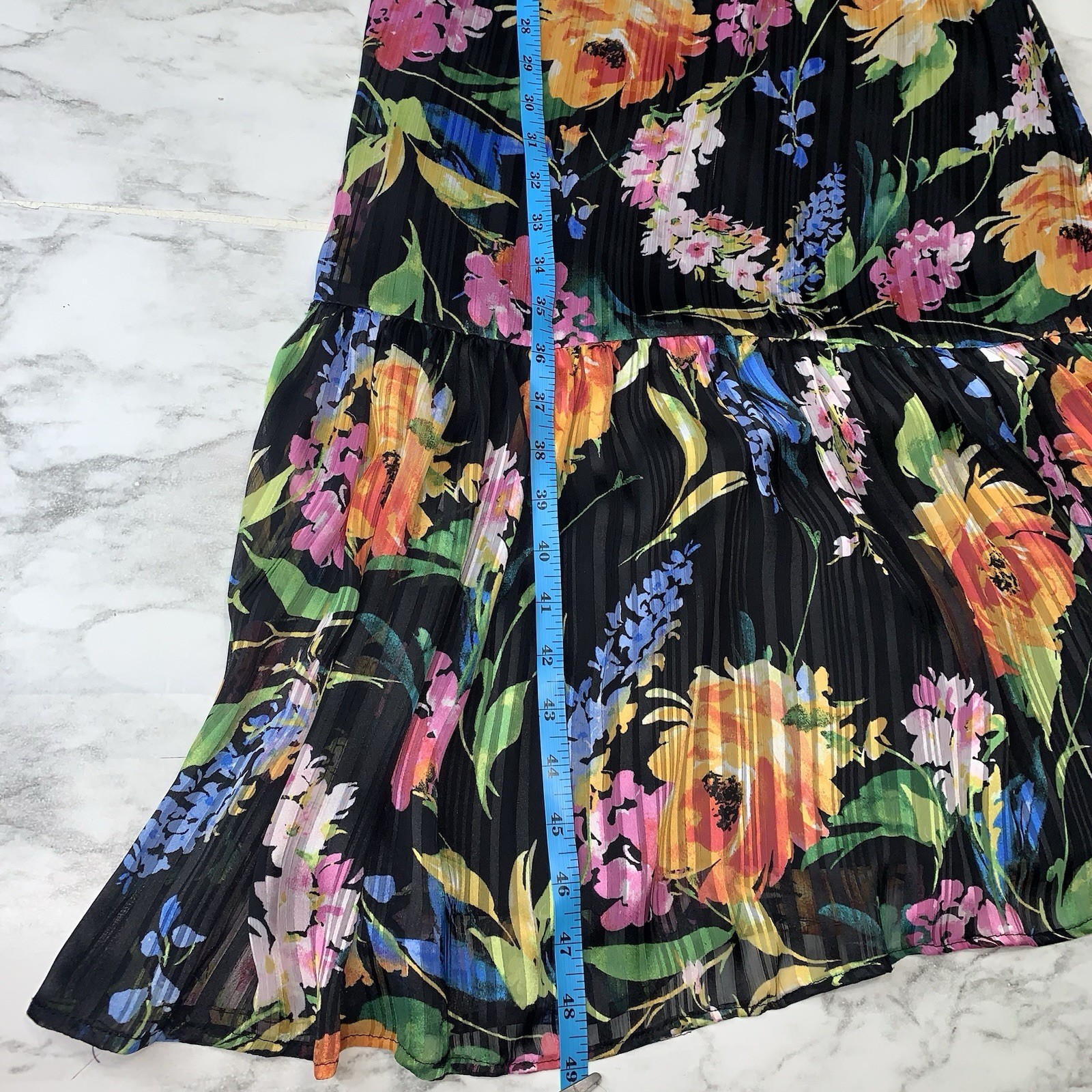 Sam Edelman Ankle Length V-Neck Maxi Silhouette Flutter Sleeve Floral Dress Sz 0