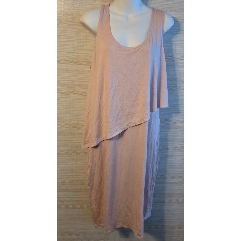 Belle Sky Peach Whip Layered Popover Sleeveless Midi Dress XL NEW