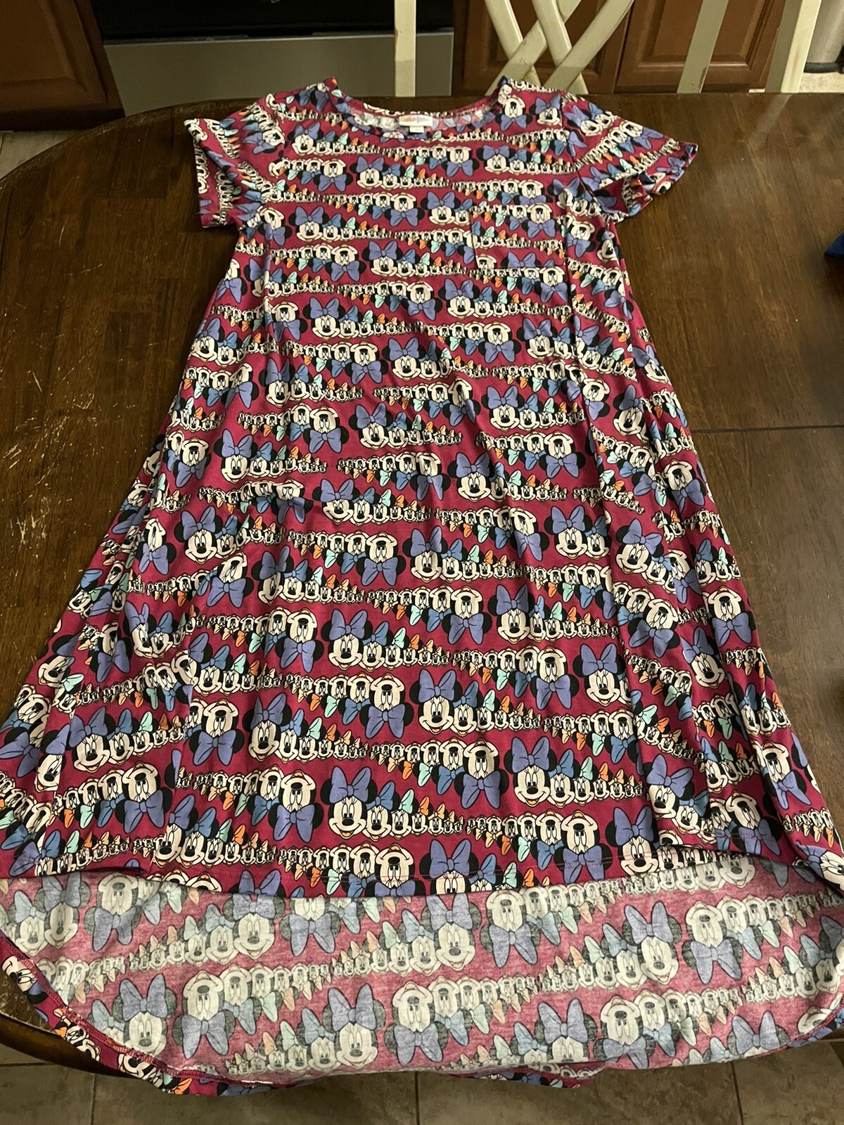 Lularoe Minnie Mouse Maxi T-Shirt Dress Sz S Stretch Disney Park Vacation