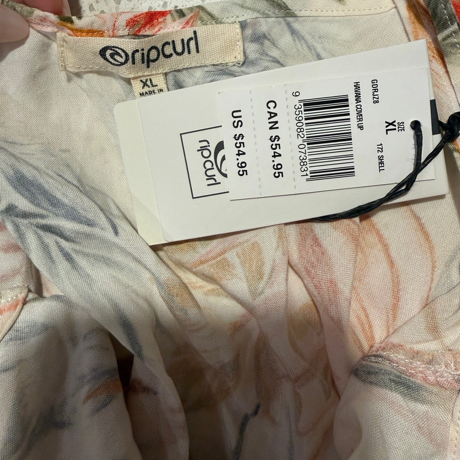 Rip Curl Havana Cover Up Floral Mini Dress XL Tropical Beach NEW Flowy Vacation