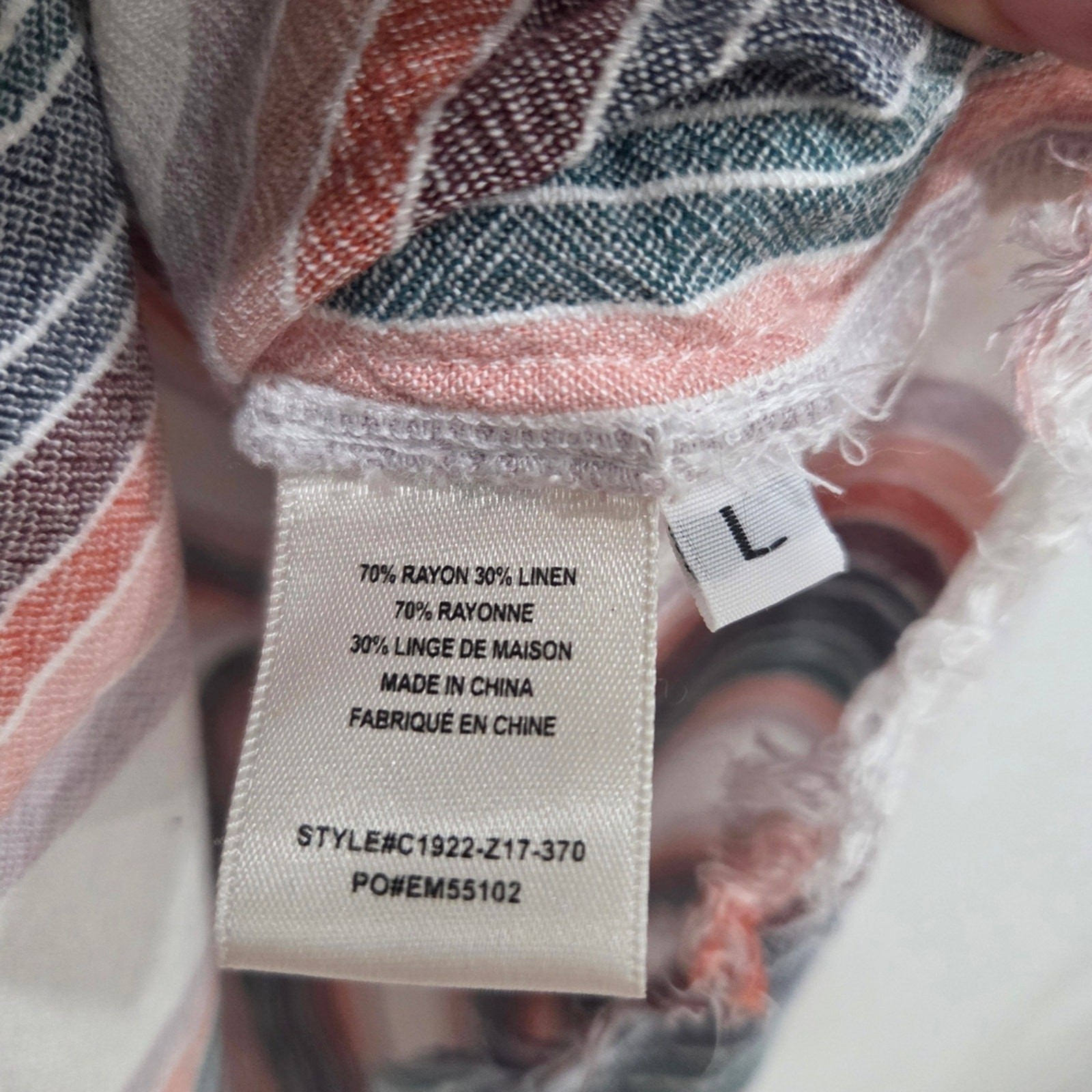 Cloth & Stone Multicolor Striped Mini Dress large