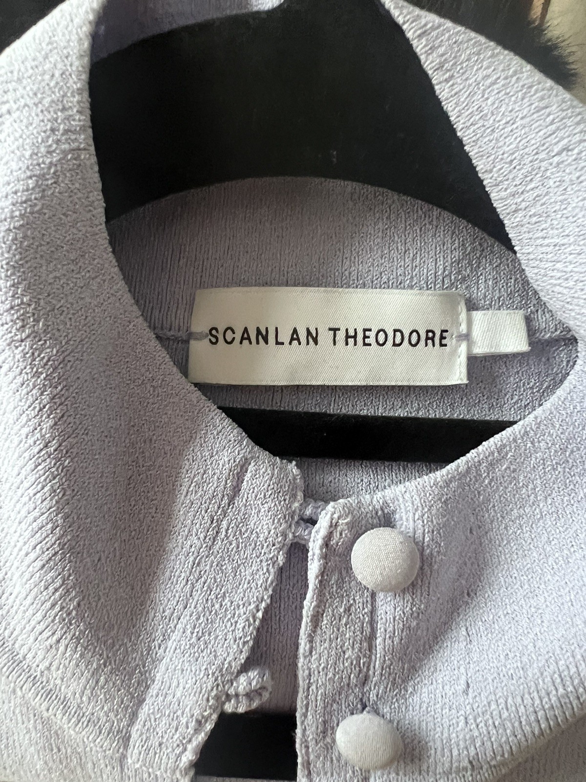 Scanlan Theodore Size M Button Polo Dress in Lilac RRP$650
