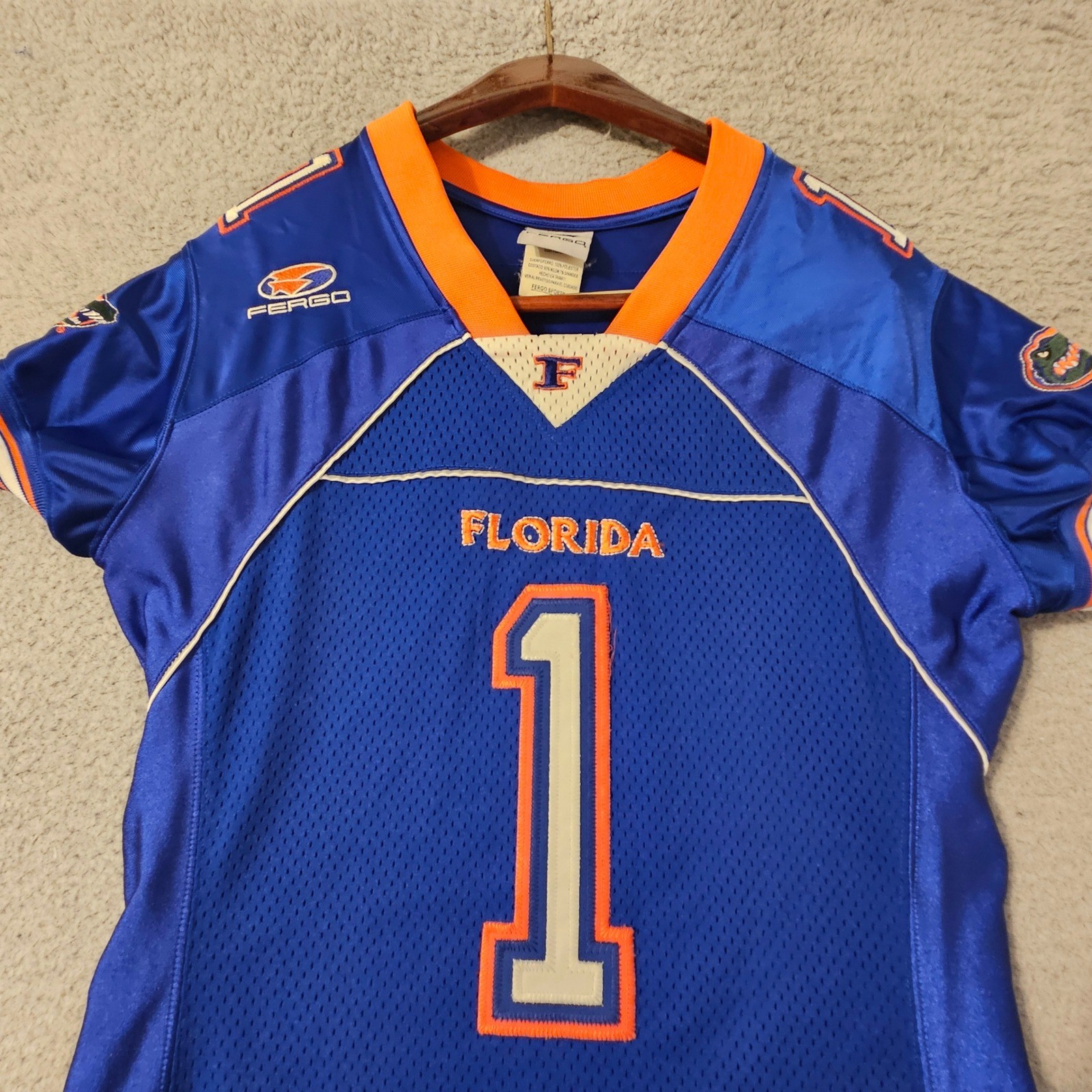 Fergo Florida Gators Collegiate Jersey Dress Blue Orange Womens XL Lace Up Side