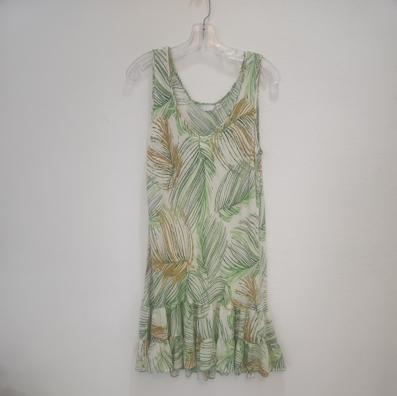 Jams World VINTAGE 1990s Green/Tan/Cream Astoria SHERRY Large Tank Dress