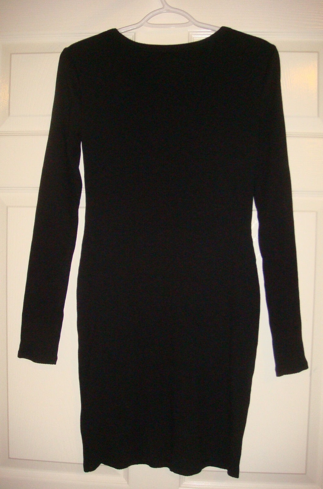 Wild Fable Size Medium Black Ribbed Rose Embroidered Jersey Knit Dress NWT