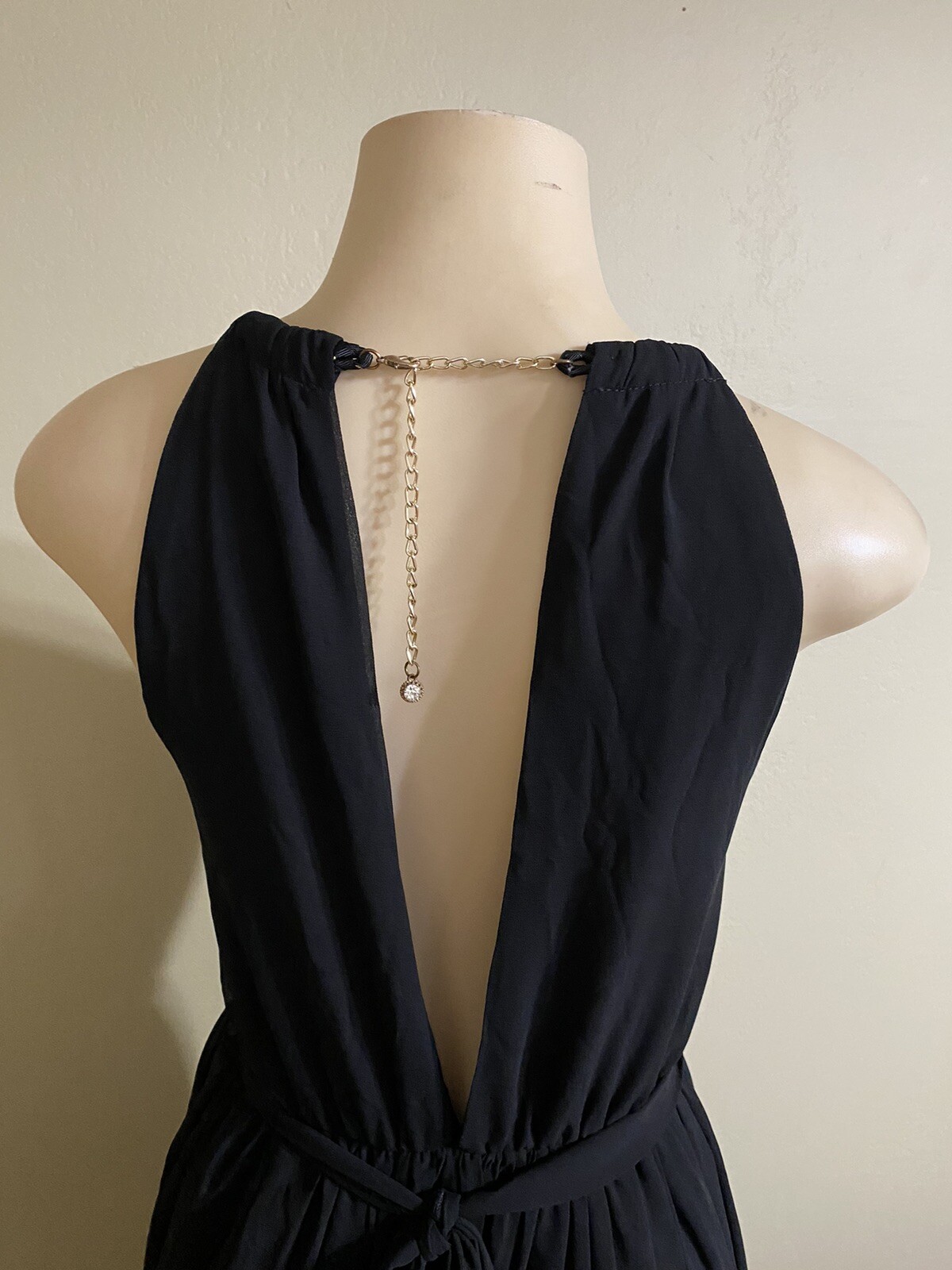Miss Avenue Size Small Black Sleeveless Open Back Maxi Dress