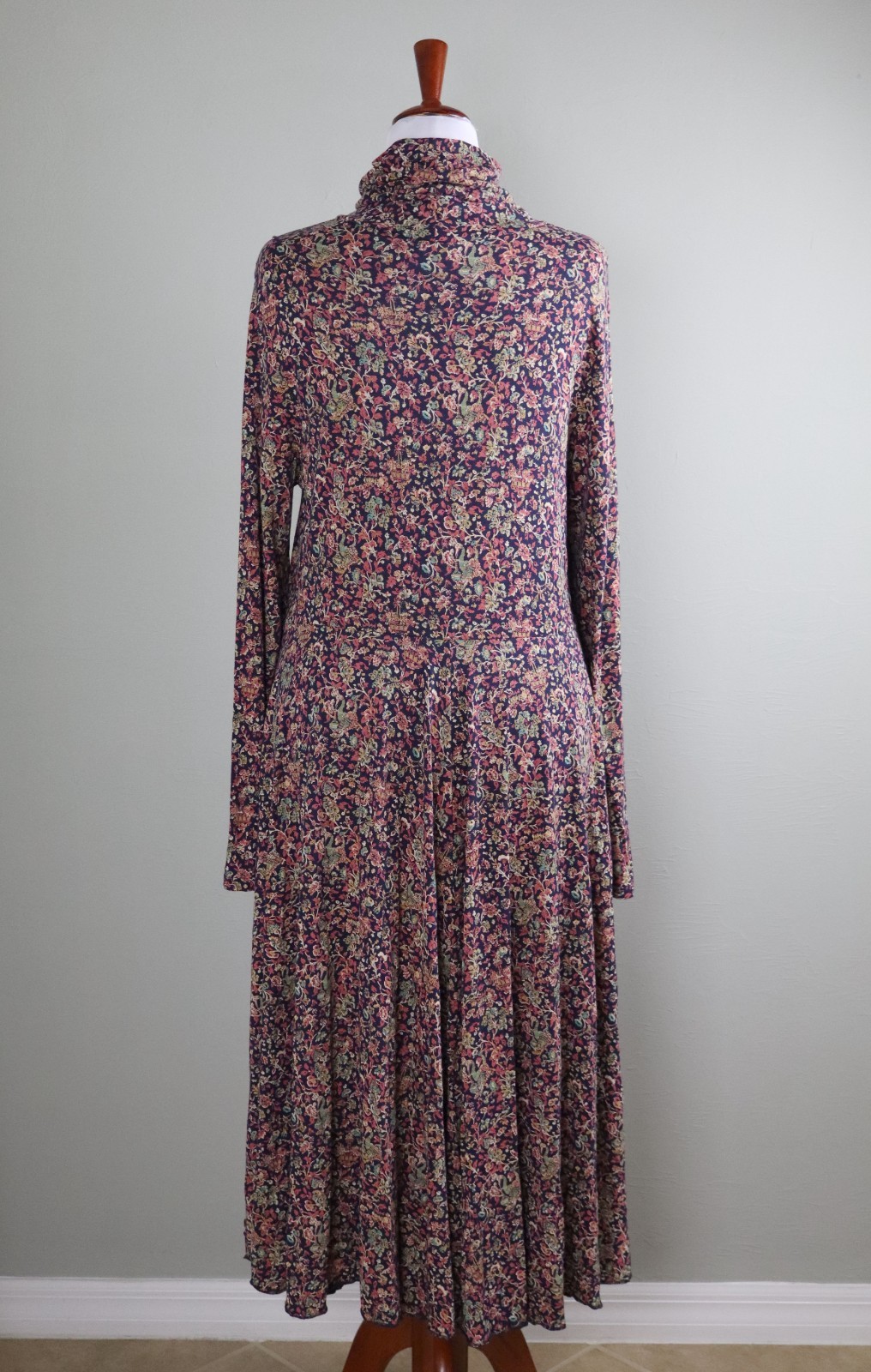 PERUVIAN CONNECTION NEW $218 Floral Soft Stretch Turtleneck Midi Dress Size XL