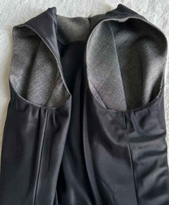 Theory Glipin Ginko Wool Silver Charcoal Sheet Dress 2