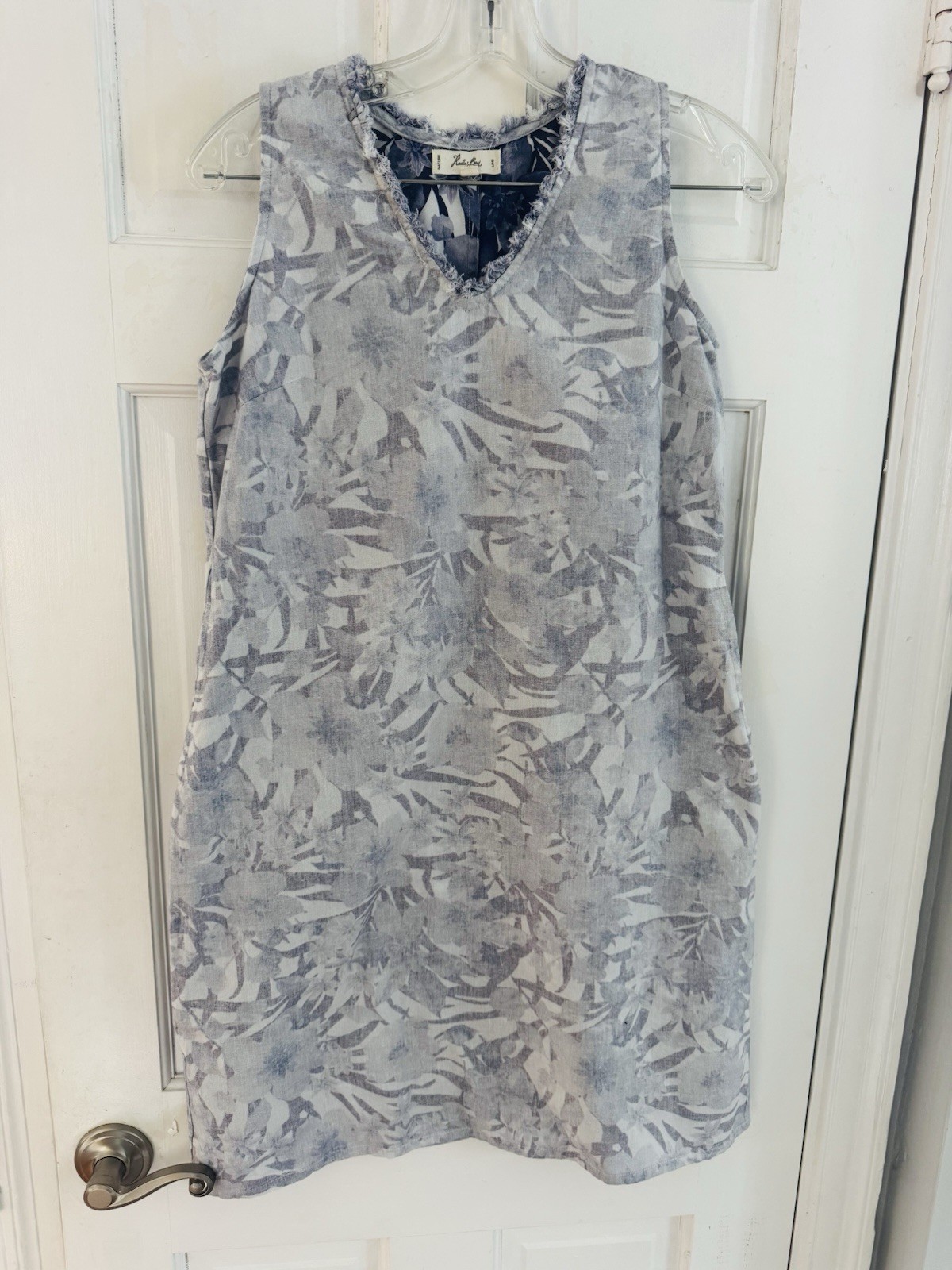 Koala Bay Womens S Blue Tropical Sleeveless Tunic Shift Dress Beach Cover Up