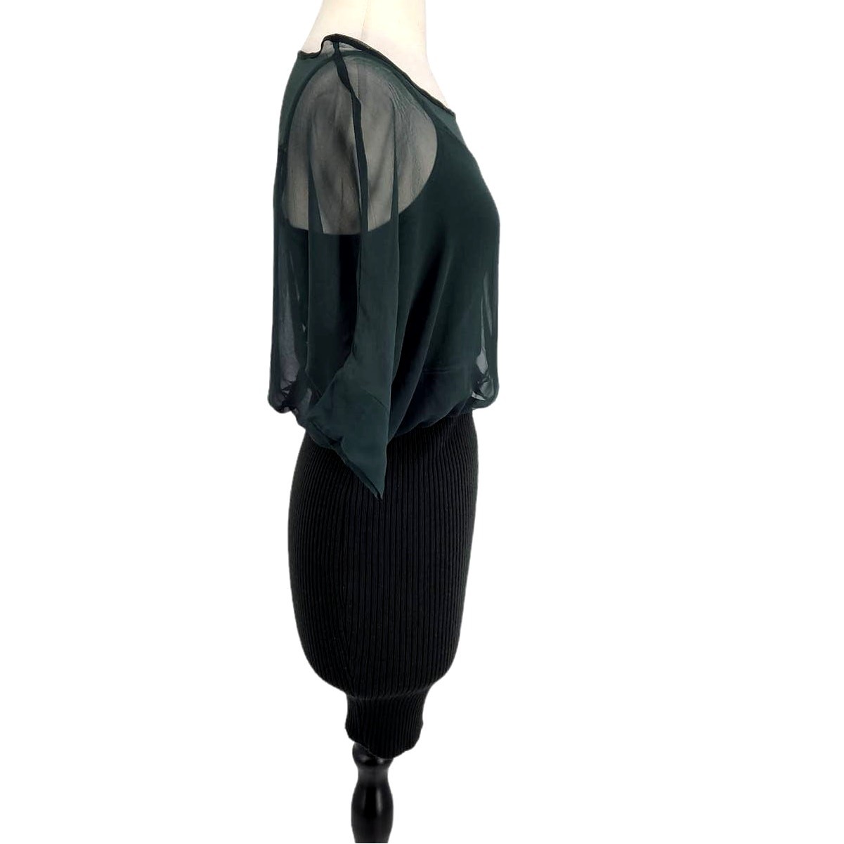 McGinn Mini Dress Silk Sheer Overlay Top Size Small