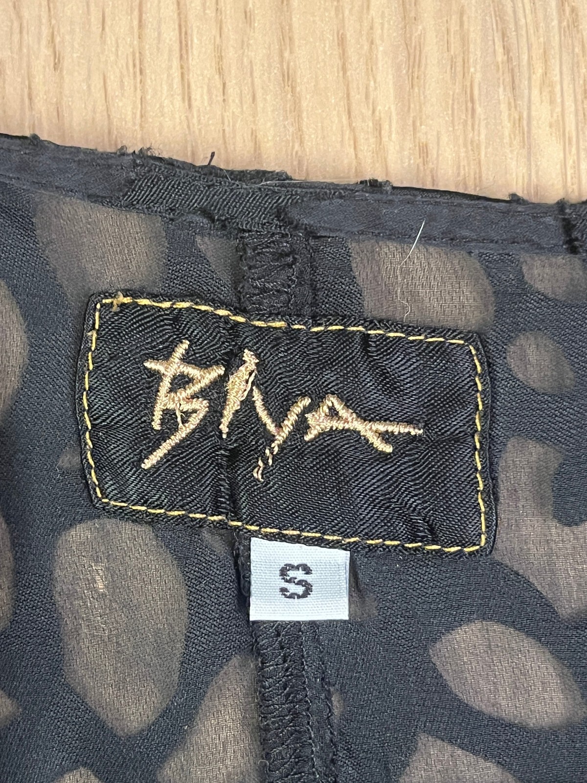 Biya by Johnny Was Black Silk Devoré Cutout Dress, Size S — Boho Statement Dress