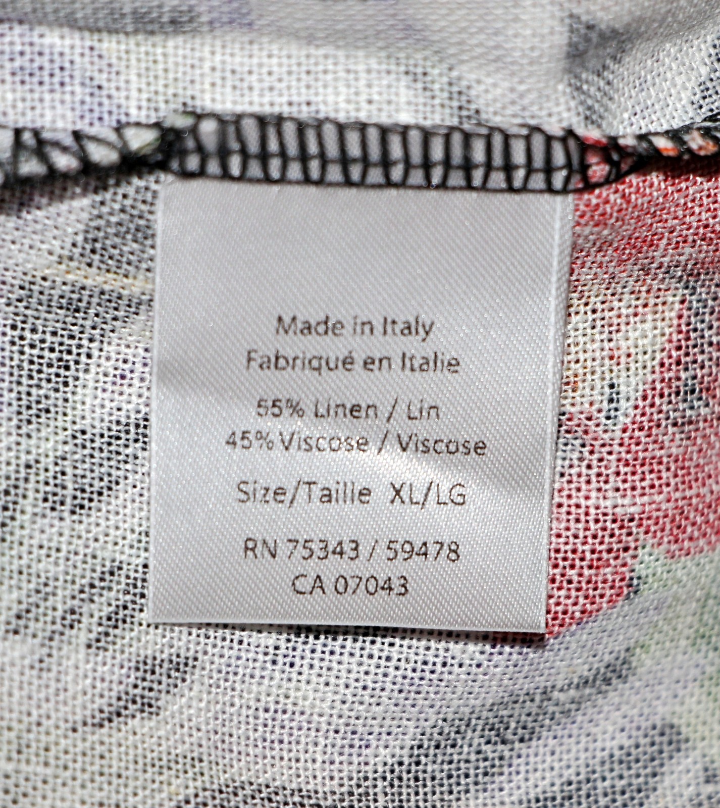 Le Ragazze Linen Blend 40″Long Empire Waist Sleeveless Floral Dress sz XL