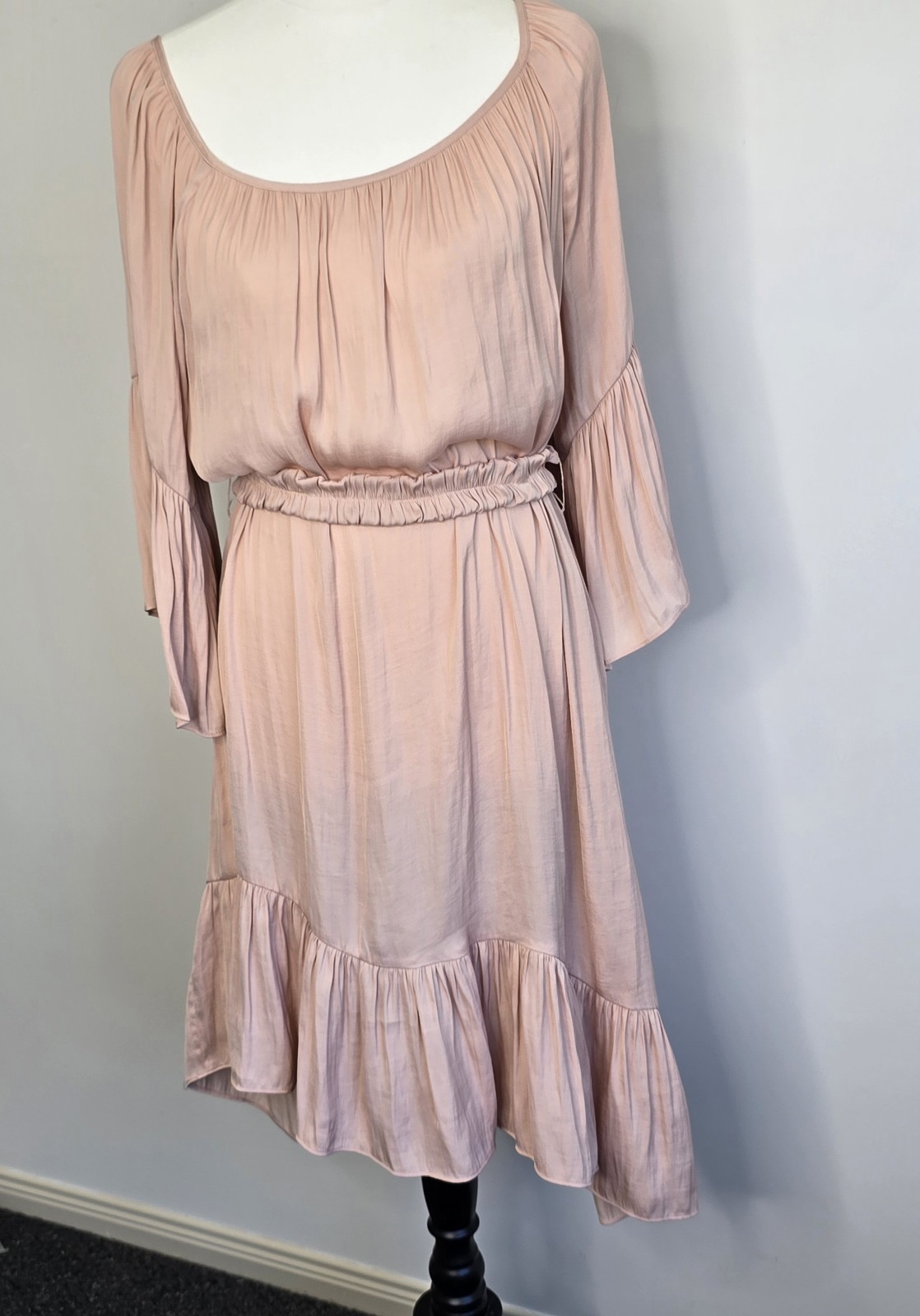SABA Size 8 Lillian Blush Pink Belt Wedding Party Work Cocktail Dress