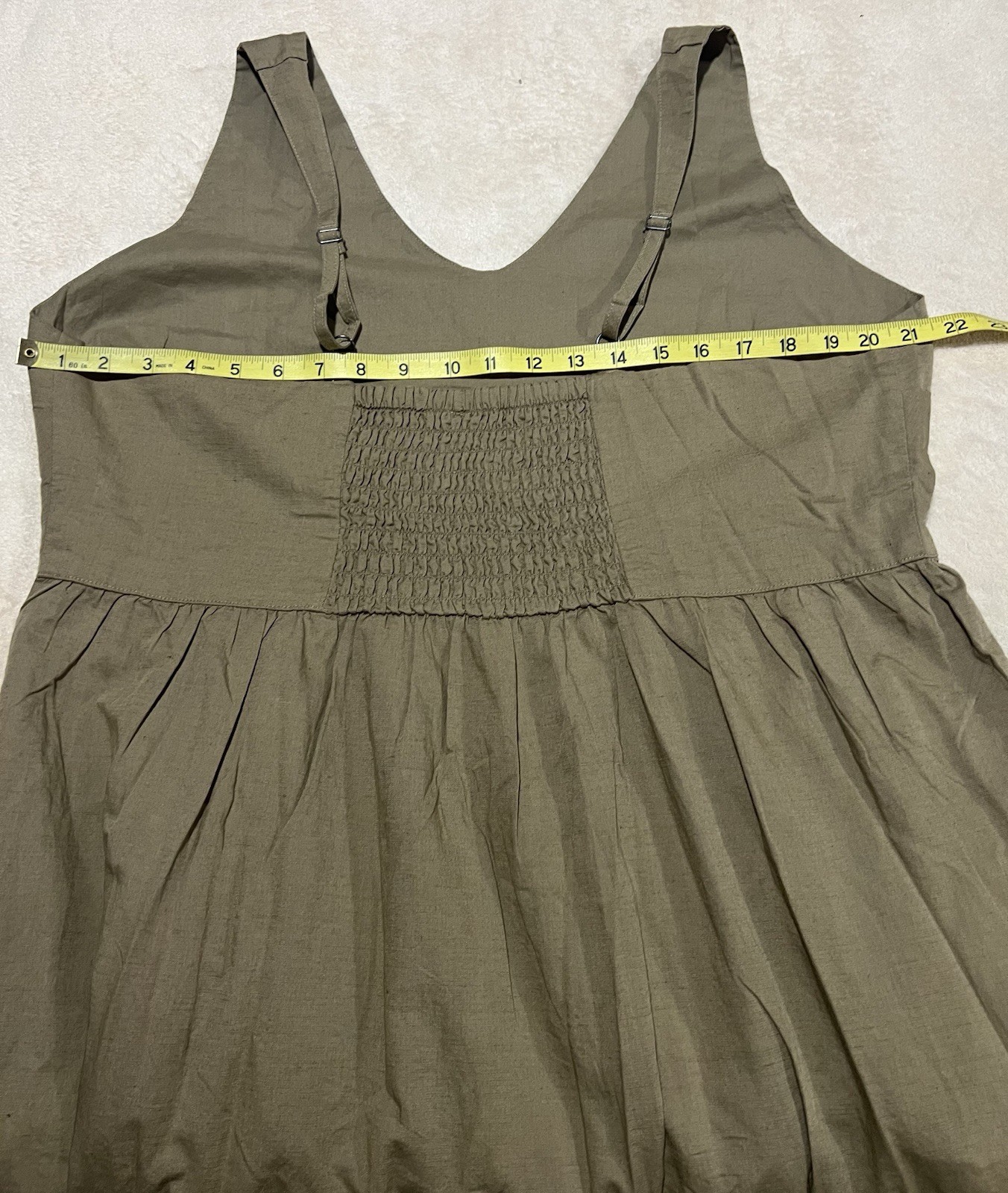 Pact Khaki Green Canopy Linen Organic Cotton Easy Tank MIDI Dress Size XL