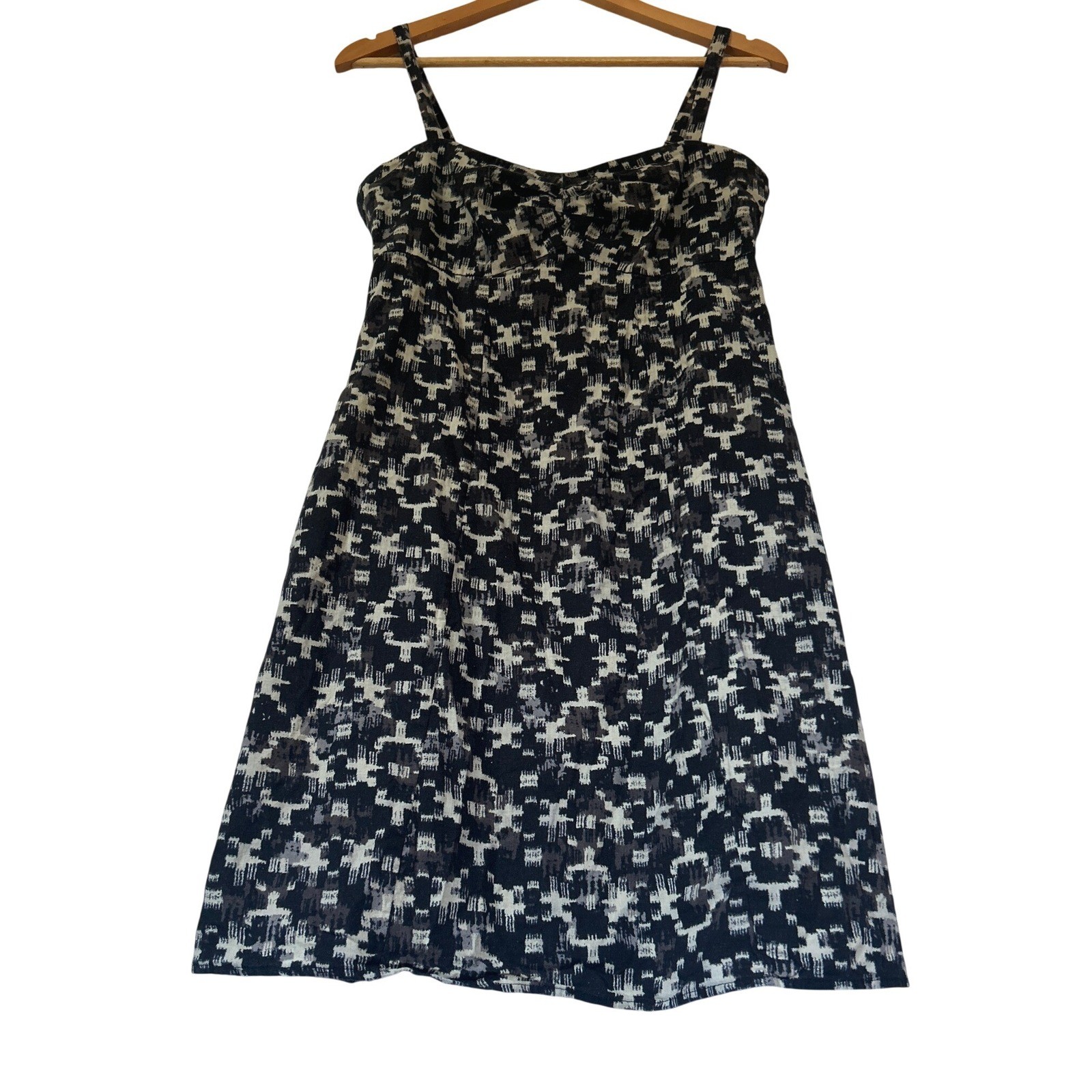 Patagonia Summertime Dress 8 Odalisque Blueblack Hemp Organic Cotton Pockets