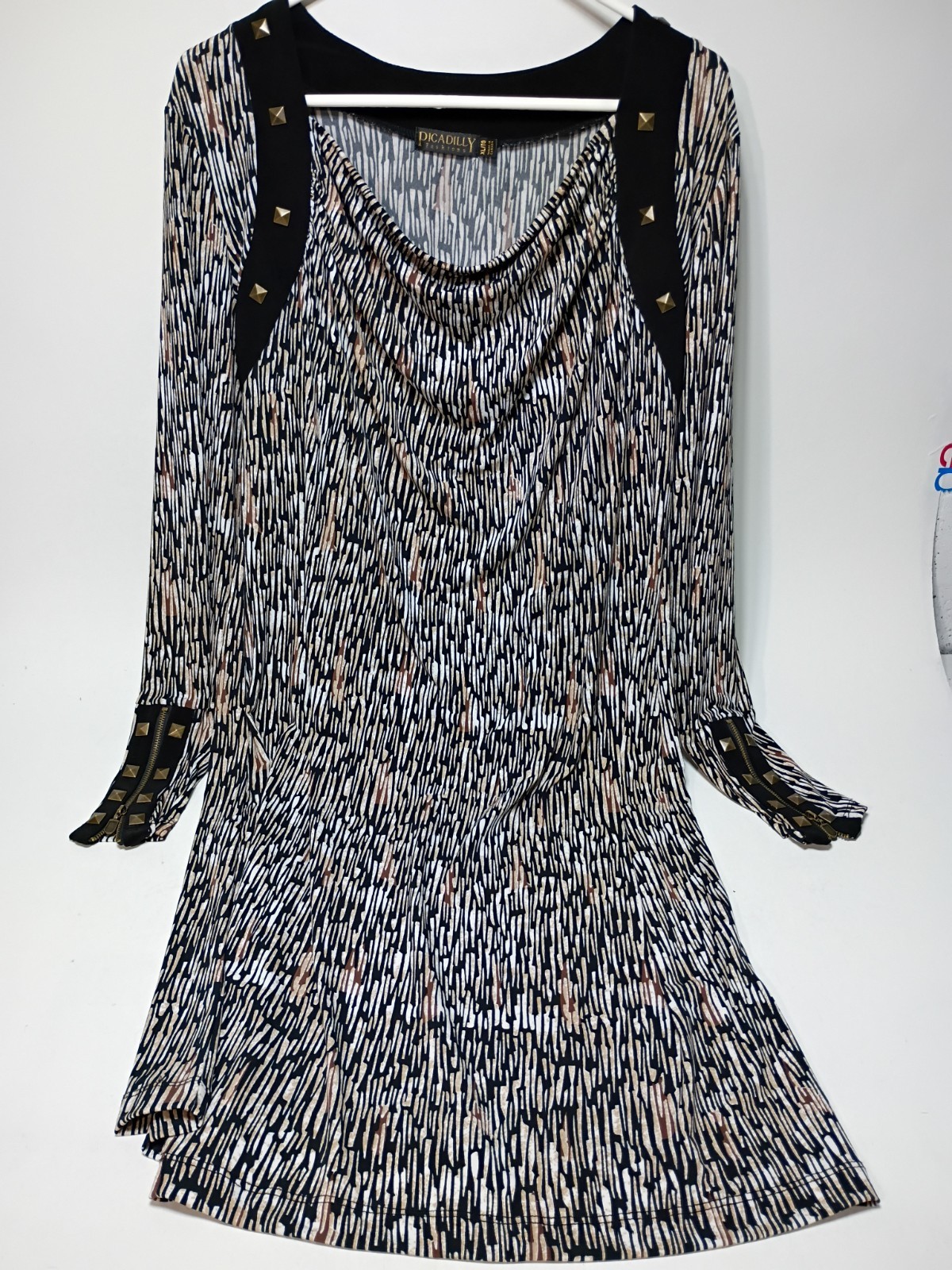 Vintage Picadilly Art To Wear Long Sleeve Shift Dress XL