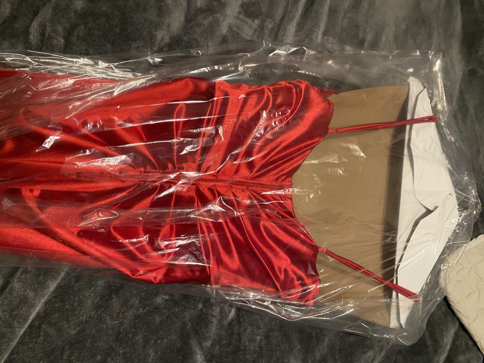 B.Smart Long Red Spaghetti Strap Dress
