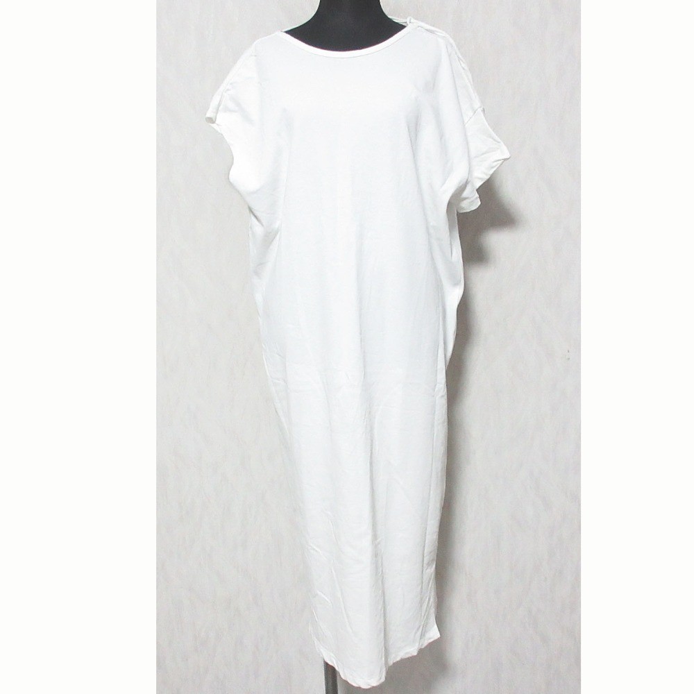 SEA Asymmetrical Backless Short Sleeve T-Shirt Dress, Size F, White Women USED
