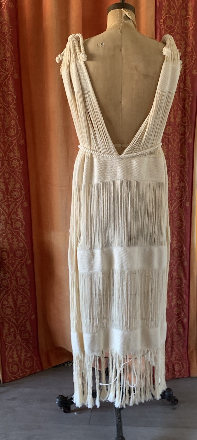 Hand Wovan Macram Cover Up Cotton Dress With Fringes Handmade Mexico