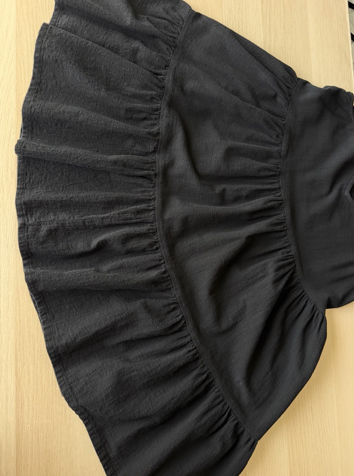 a.n.a Sundress Size M Black Tiered Boho Summer Dress With Pockets Beach Cover