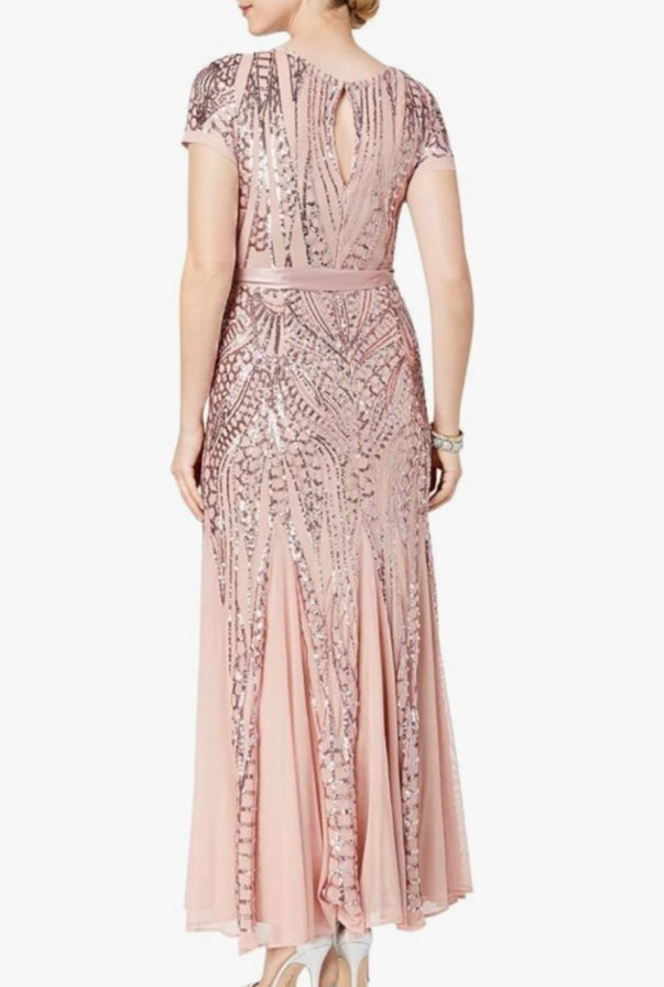 R M richards dress Sequins Regular Sizes/ Plus Sizes Short Sleeves And Elegant