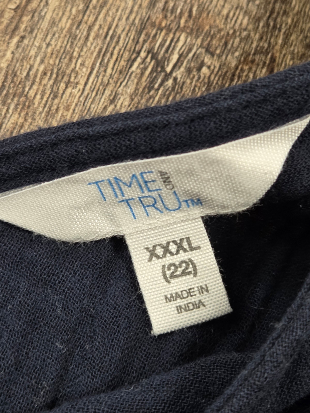 Time + Tru Solid Navy Blue Linen-Feel Maxi Tie Top Sleeveless Dress 3XL – 22