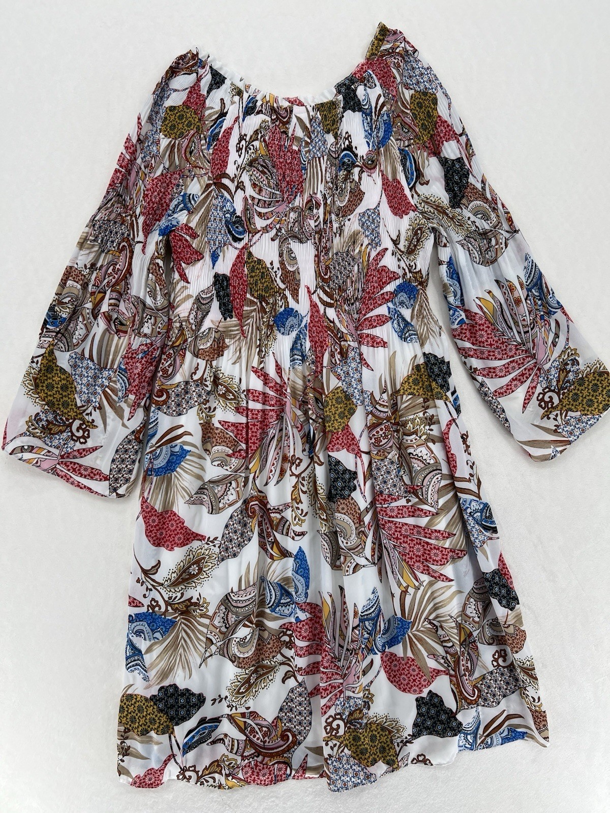 Spense Boho Paisley Peasant Dress Size 6 Bell Sleeve