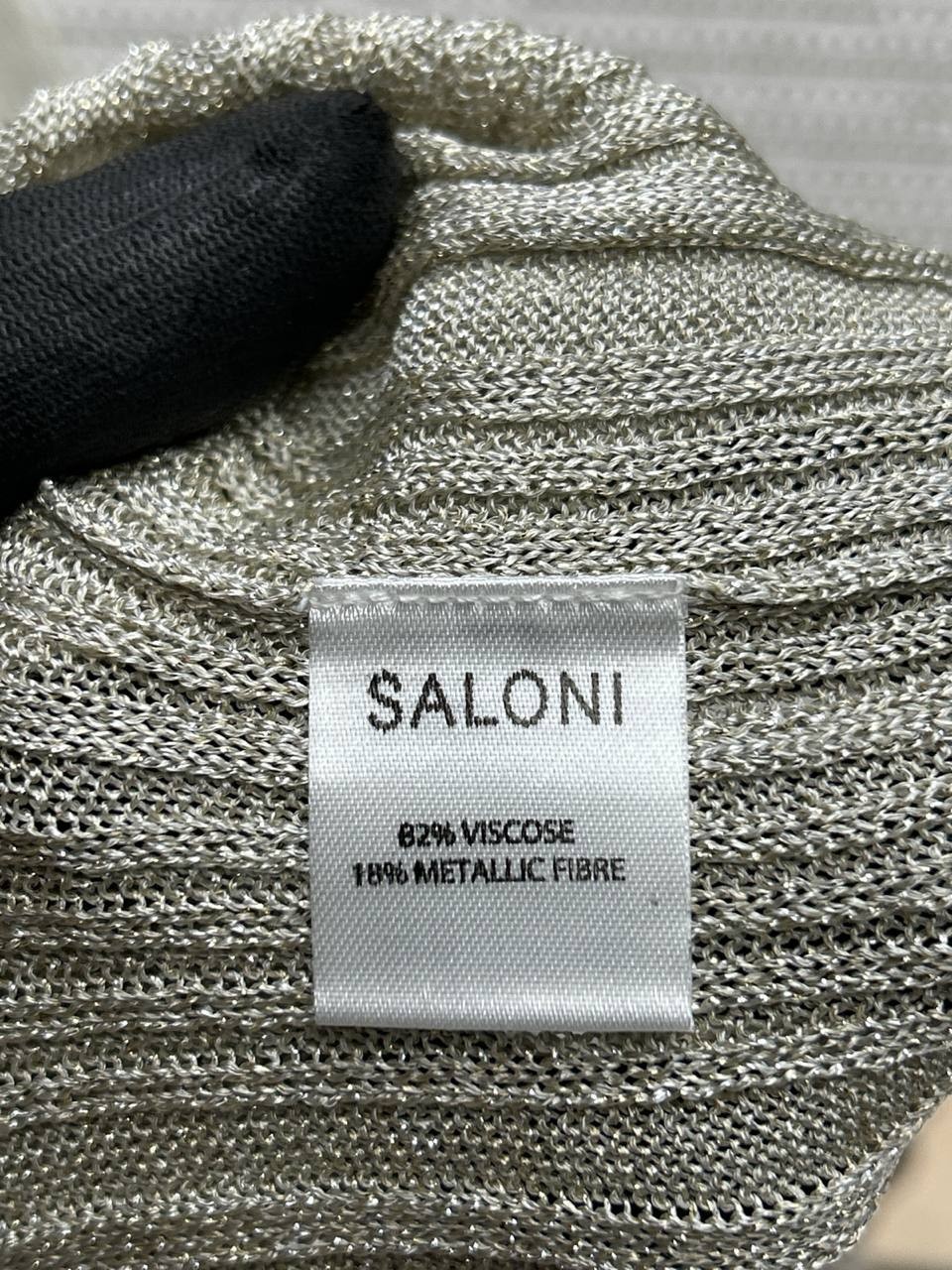 Saloni Dress Womens Medium Biege Knit Midi