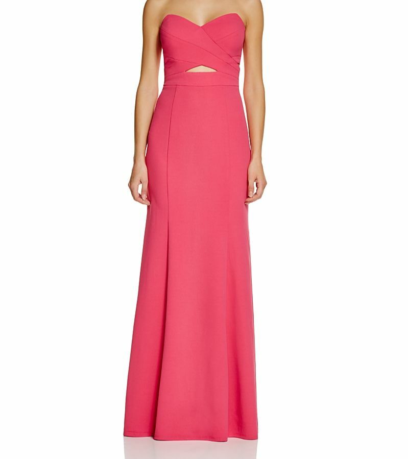$400 Decode 1.8 Women’s Pink Strapless Zippered Cutout Sheath Gown Dress Size 0