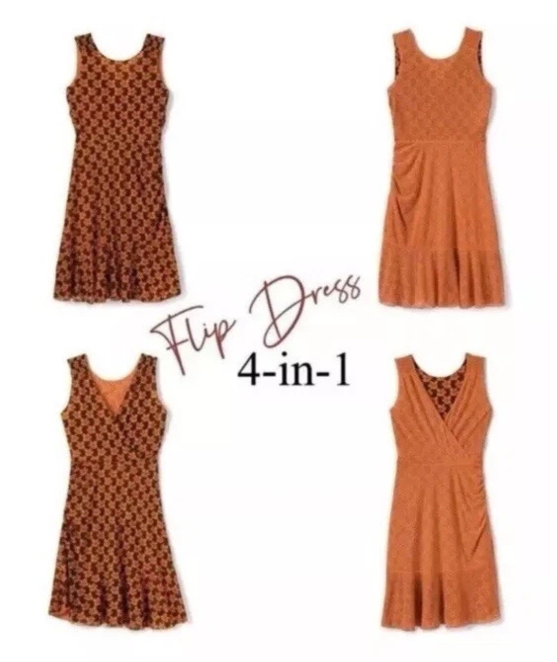 CAbi Reversible Midi Flip Dress Floral & Dots Wide Strap Cinched Accents👗#6370