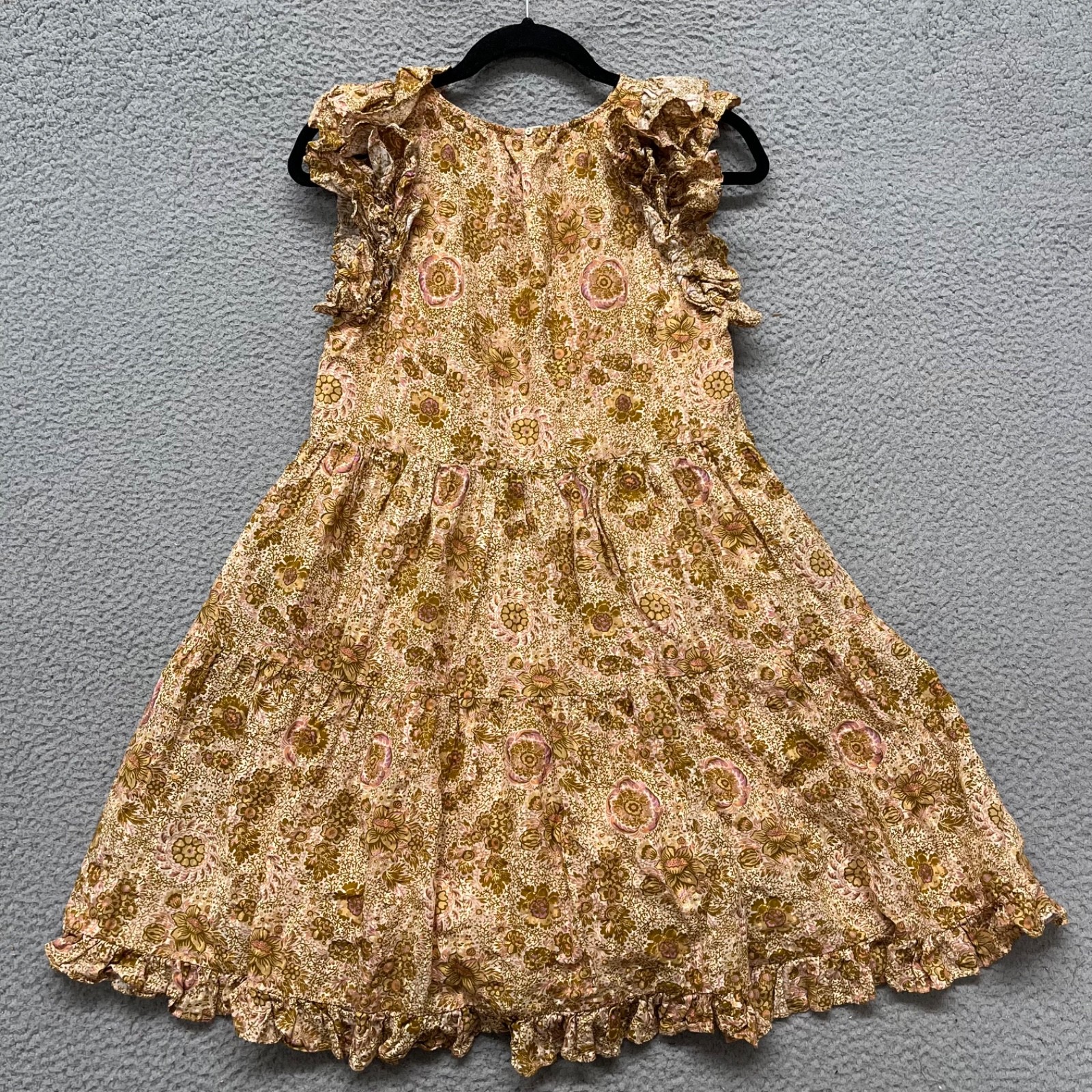 Ulla Johnson Dress Womens 2 Floral Adele Flutter Sleeve Layered Pockets