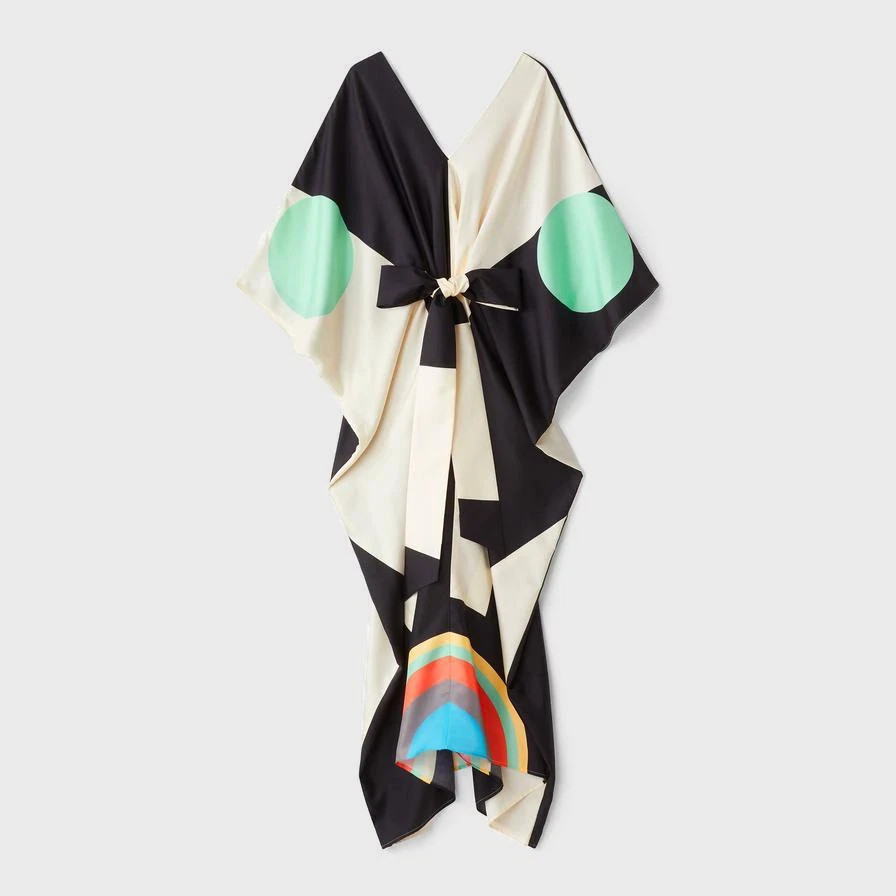 Soft Satin Silk Kaftan, Causal Beach Wear Kaftan, Resort Wear Kaftan Dress J5631