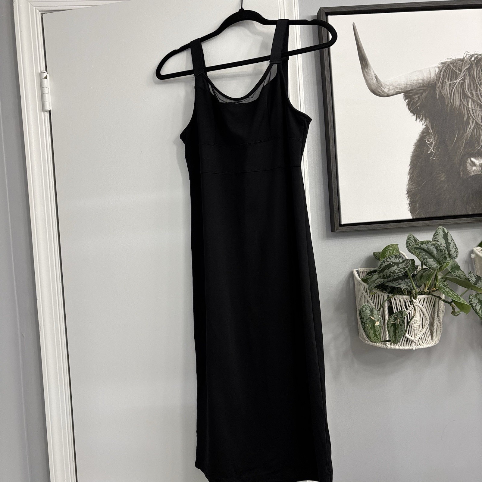Zara Women Bodycon Dress L Large NWT Black Sheer Mesh Panel Adjustable Straps