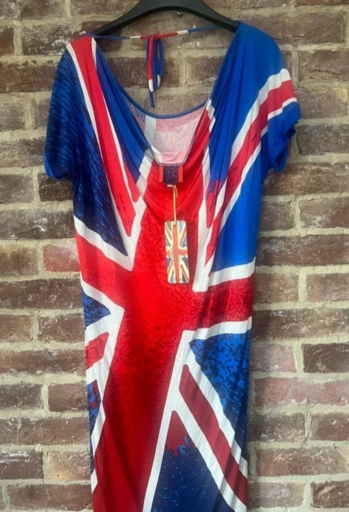 BNWT Rare Geri Halliwell Next Union Jack Sequin Dress Coronation Patriotic UK 8