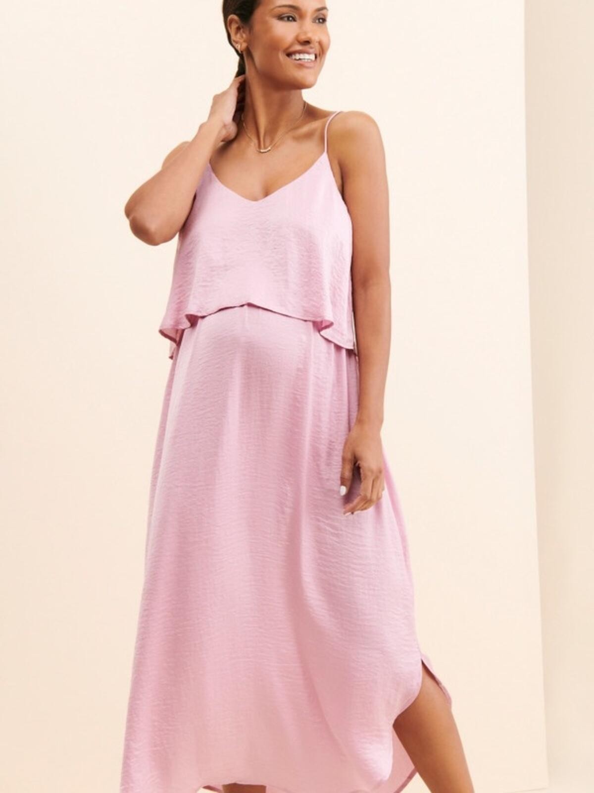 NWT Ripe Maternity Nursing Slip Dress in Pink Size Small NEW WITH TAGS